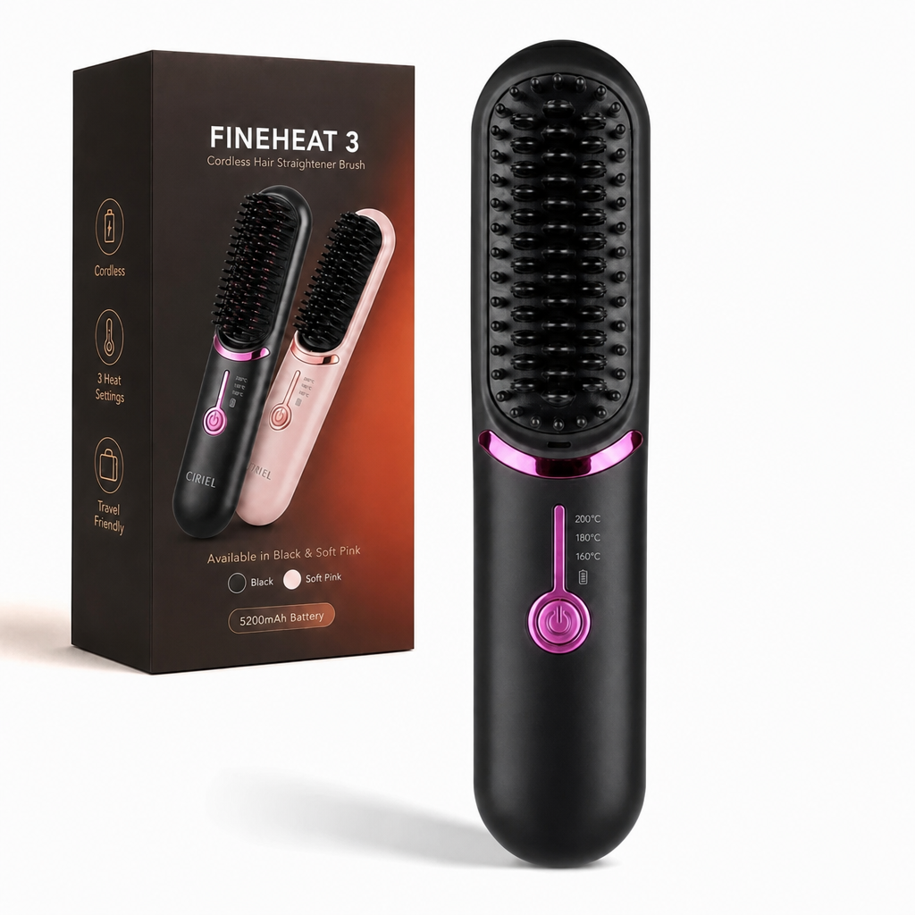 Cordless Straightening And Curling Comb—two-in-one