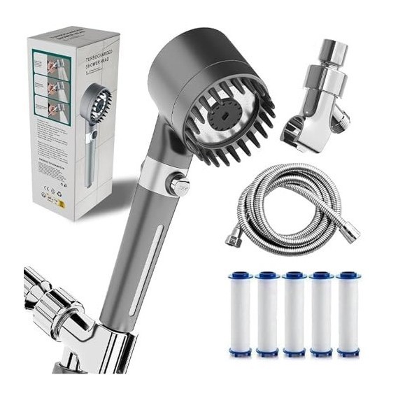 Showerhead Set For Home Bathrooms: Handheld, Powerful, With Filter, Purifier, And Pressure-boosting Hose