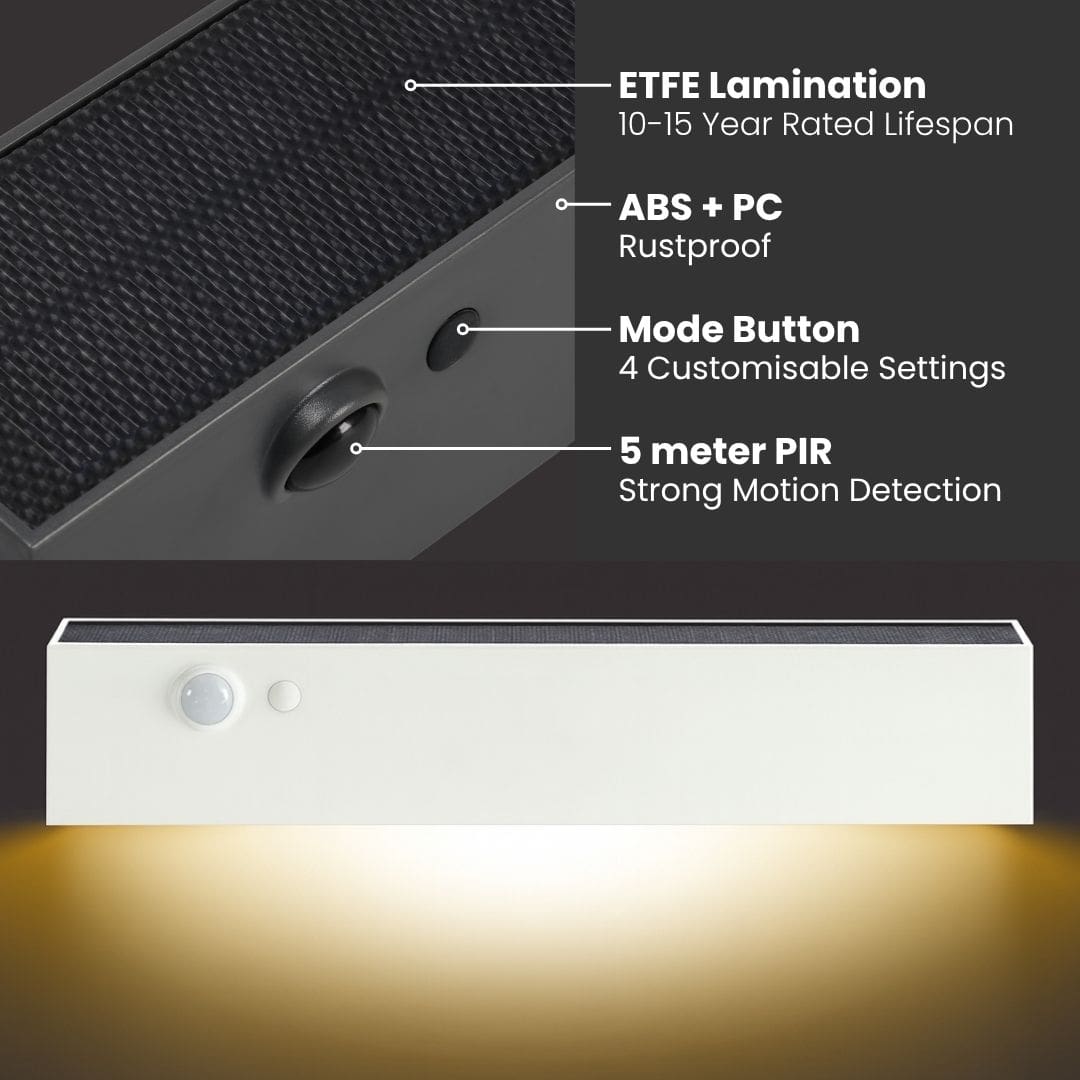Solar Rectangular Wall Lamp, Outdoor Courtyard Lighting, Street Lamp, Household Garden Waterproof Wall Washing Lamp