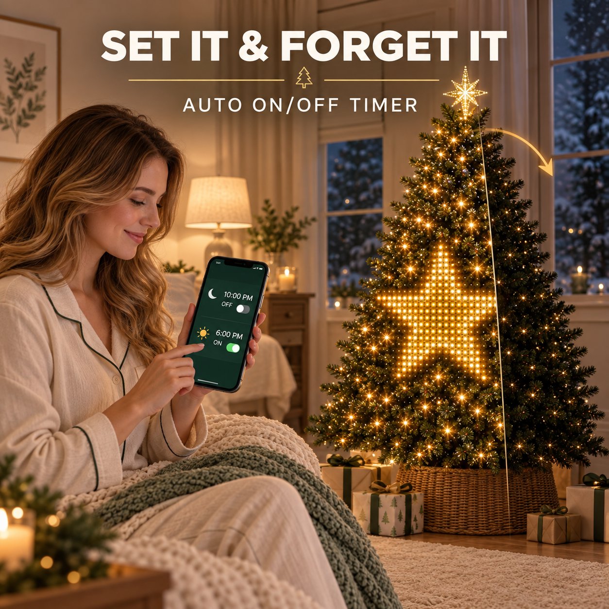 Christmas Tree String Lights For Holiday Decorations: Smart Rgb Led Tree Lights