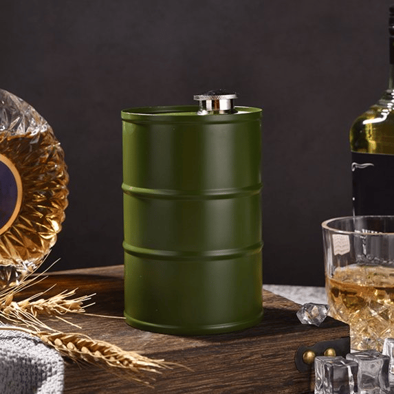 Creative Outdoor Diesel Drum-style Flask—portable Camping Flask