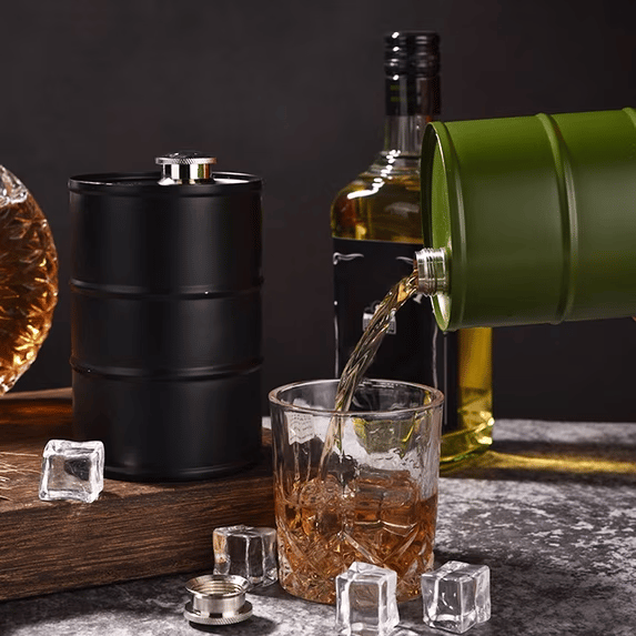 Creative Outdoor Diesel Drum-style Flask—portable Camping Flask