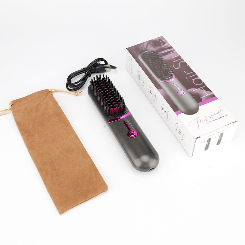 Cordless Straightening And Curling Comb—two-in-one