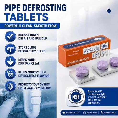 [Copy]Pipe Drano Foaming Cleaner, High-efficiency Dissolving Powder With Active Oxygen, Kitchen Sink Grease Remover & Toilet Clog Drain Cleaner, Effervescent Tablets, 10 Tablets/box