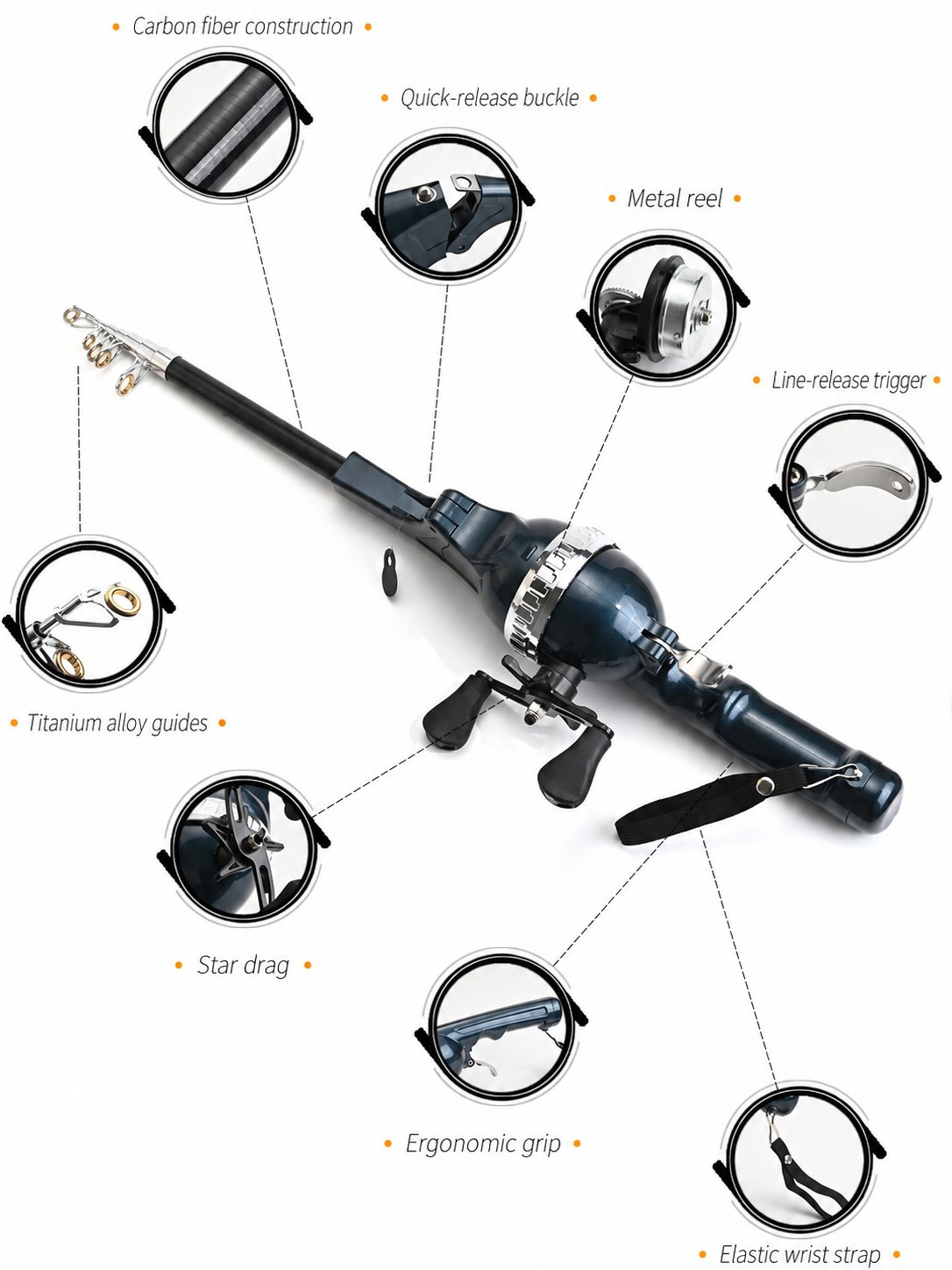 Folding Fishing Rod, Foldable Fishing Rod, Telescopic Road, Short Section, Portable Cross-border Fishing Rod, Fishing Gear
