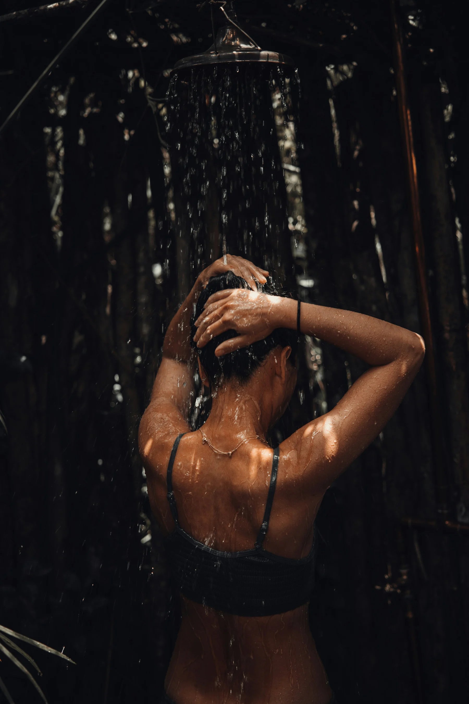 Woman showering