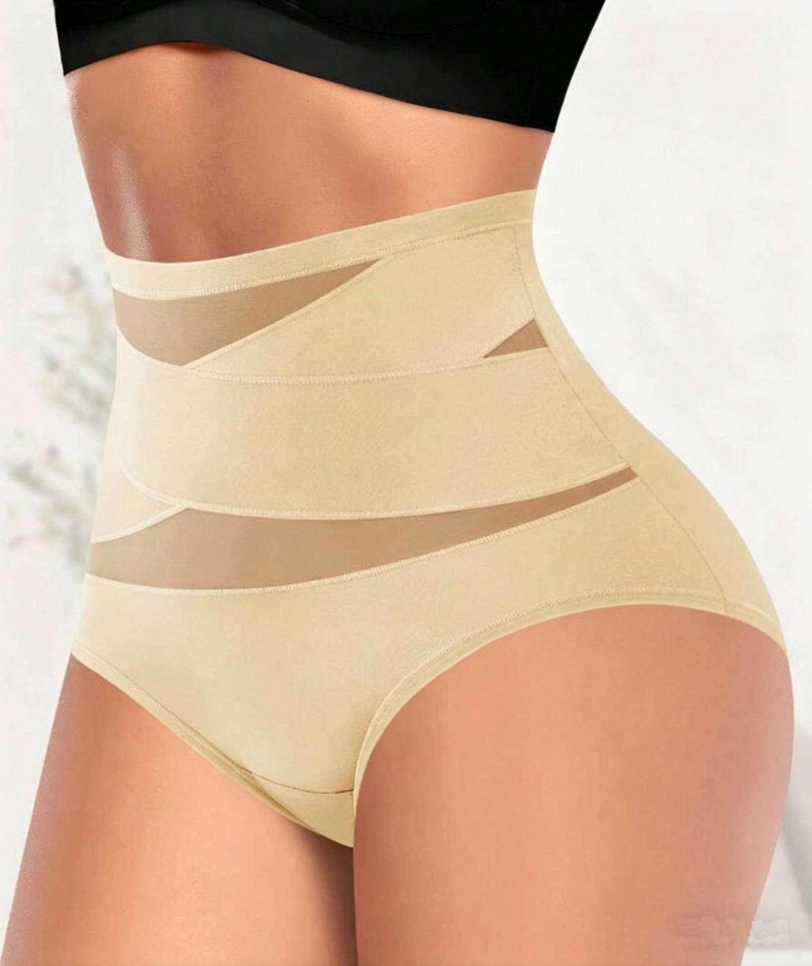 High Waisted Body Shaping Pants, Restrained Waist And Hip Lifting Underwear, Crossed Bandage And Abdominal Compression Pants