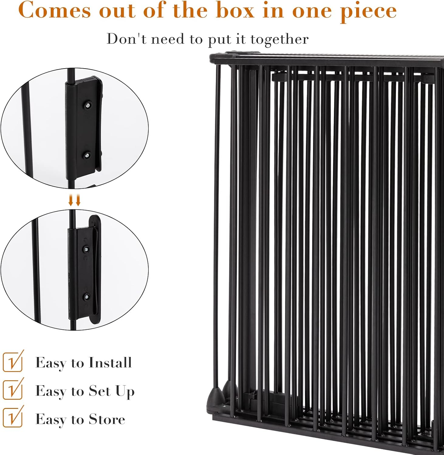 ANPOO 3-in-1 Child Gate, 118'' Extra Wide Dog Gate for House, Stairs, Fireplace, 30'' Tall Safety Play Yard with Door, Metal Pet Gate for Child & Pets, No Drill Easy Install, Fits 72''-118'' Openings