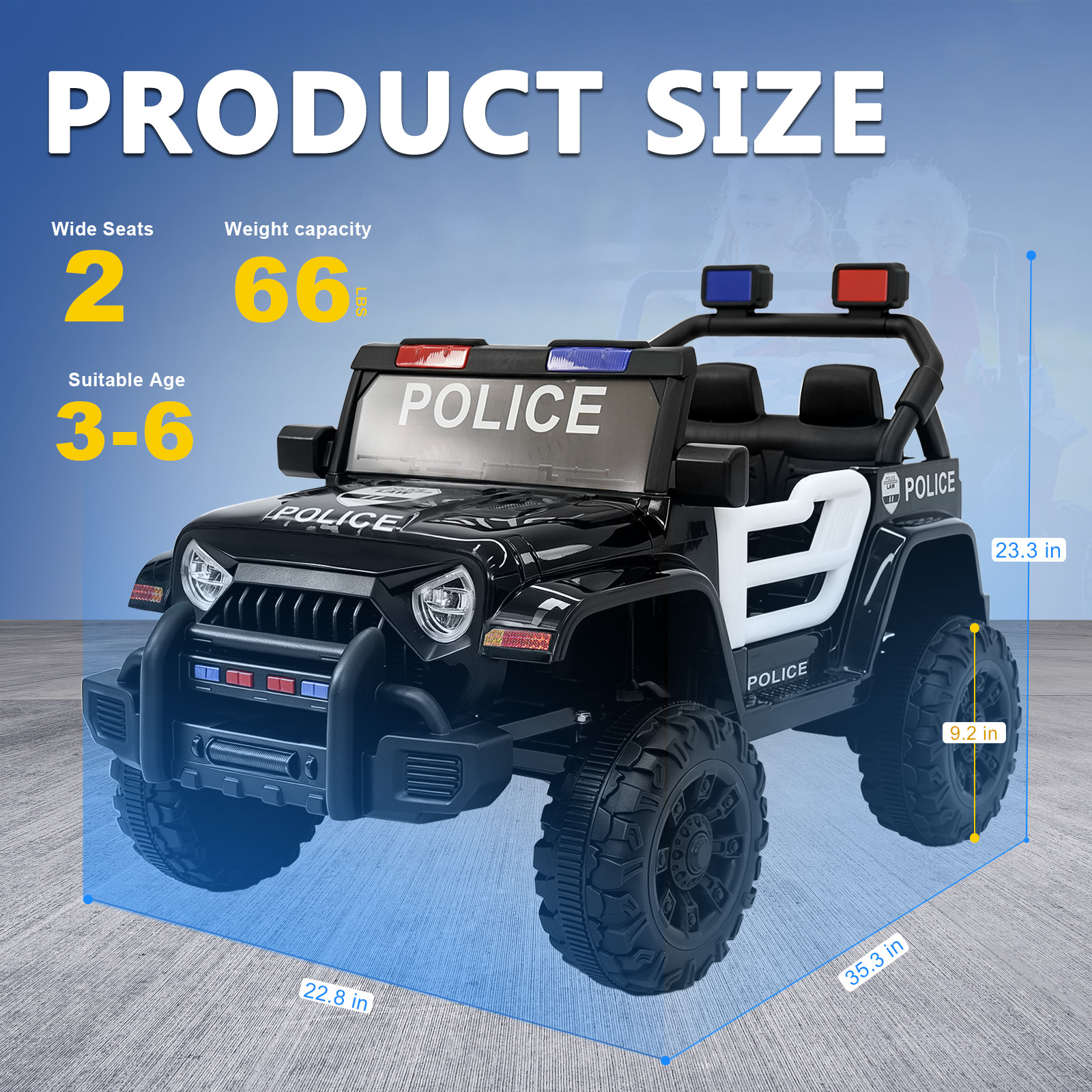 ANPOO 12V Kids Powered Ride on Truck Car with Parent Remote Control, Electric Battery Powered Ride on Toys w/ 3-Speed, Suspension, LED Lights, Music, Bluetooth, MP3