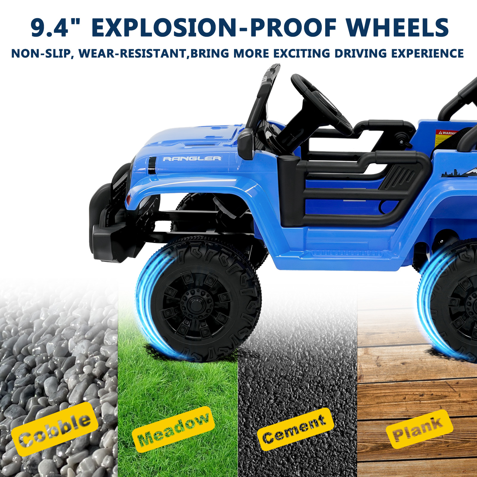 ANPOO 12V Kids Powered Ride on Truck Car with Parent Remote Control, Electric Battery Powered Ride on Toys w/ 3-Speed, Suspension, LED Lights, Music, Bluetooth, MP3