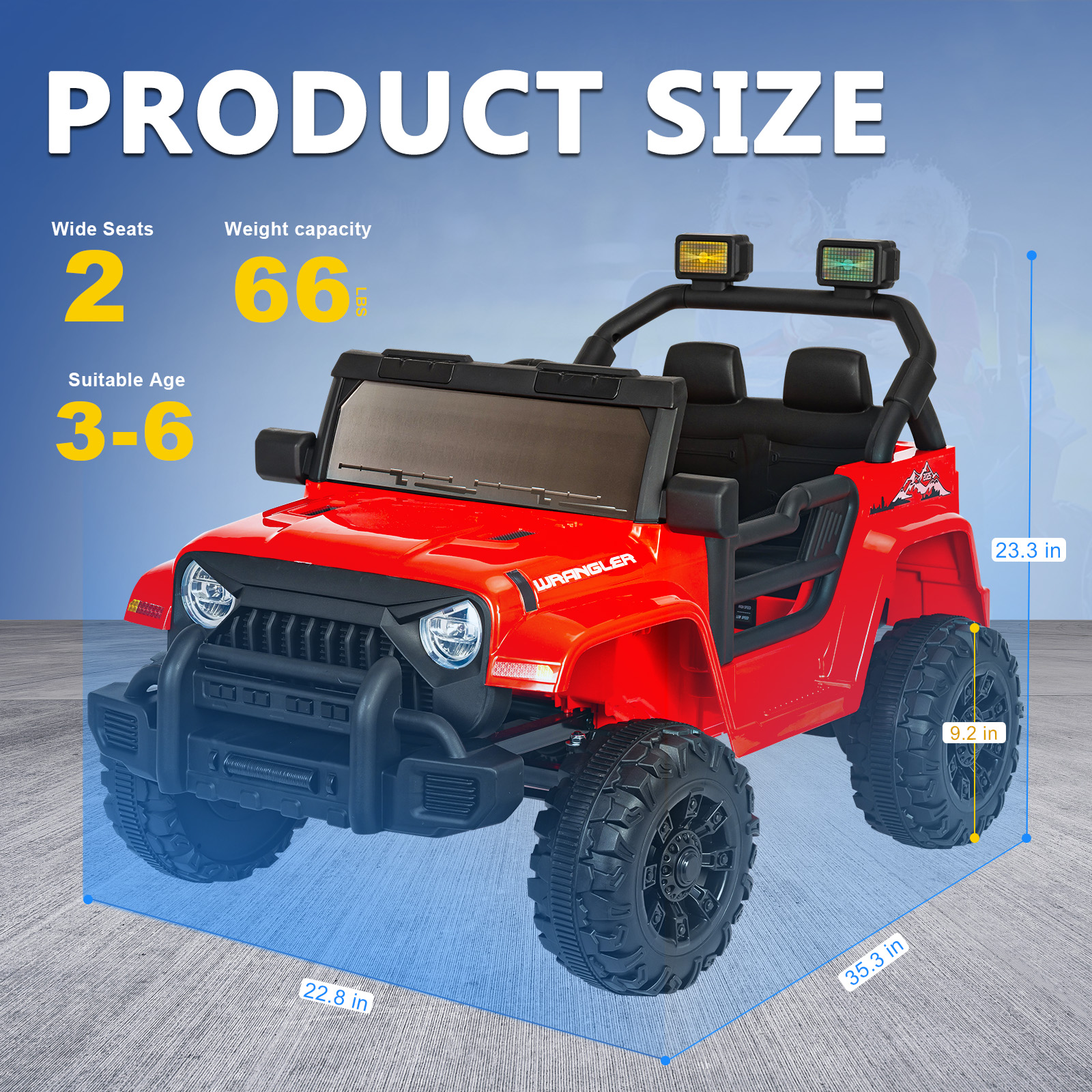 ANPOO 12V Kids Powered Ride on Truck Car with Parent Remote Control, Electric Battery Powered Ride on Toys w/ 3-Speed, Suspension, LED Lights, Music, Bluetooth, MP3