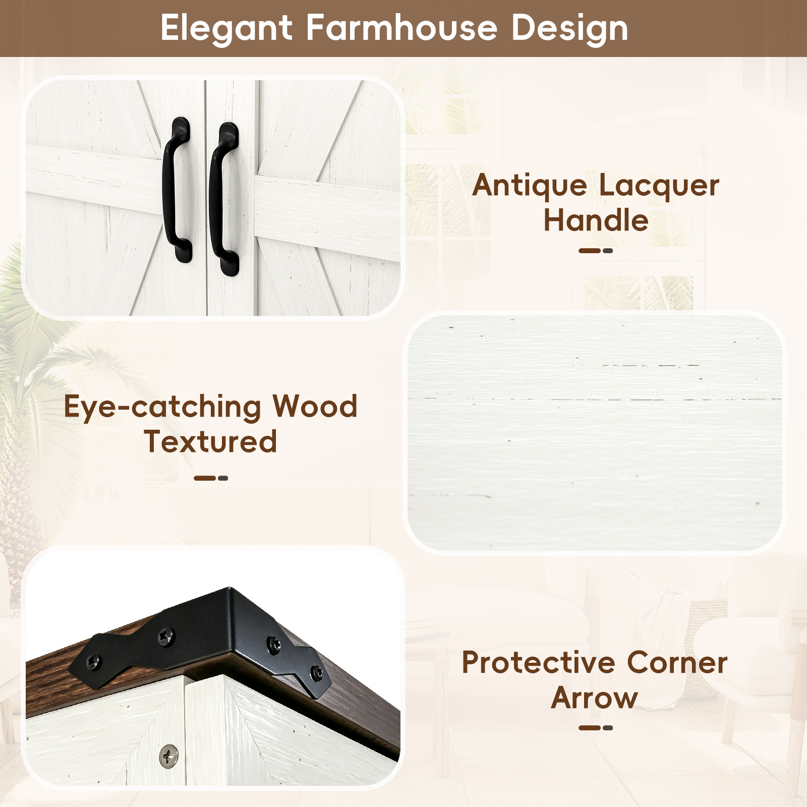 ANPOO 94''H Extra Tall Armoire Wardrobe Closet w/ Top Cabinet & 4 Drawers, Farmhouse 5 Doors Armoire Wardrobe Closet w/ Barn Door & Sensor Light, LED Wooden Large Armoire for Bedroom