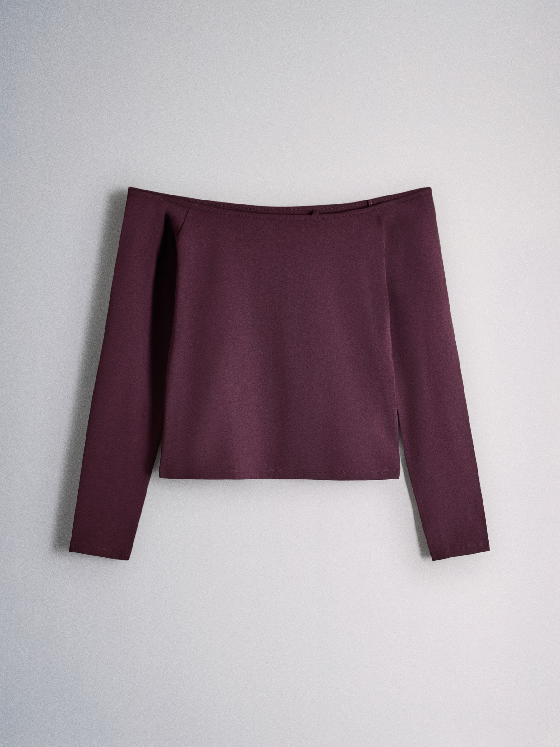 The Set 3 Pack Bardot Off Shoulder Tops - Navy/Plum Red/Light Pink - Regular - SIP Still Life