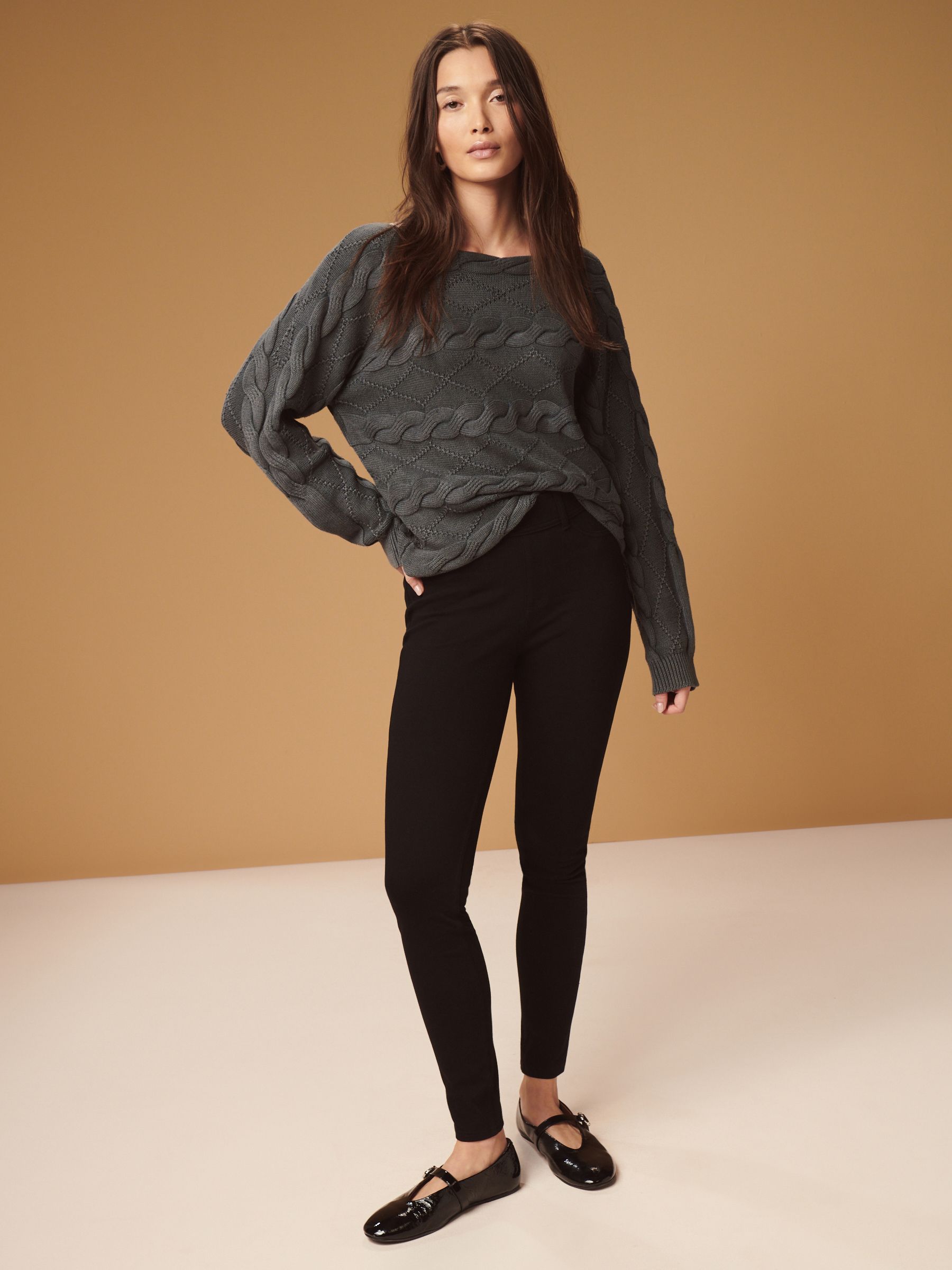 Jersey Denim Leggings - Black - Petite - Location Worn