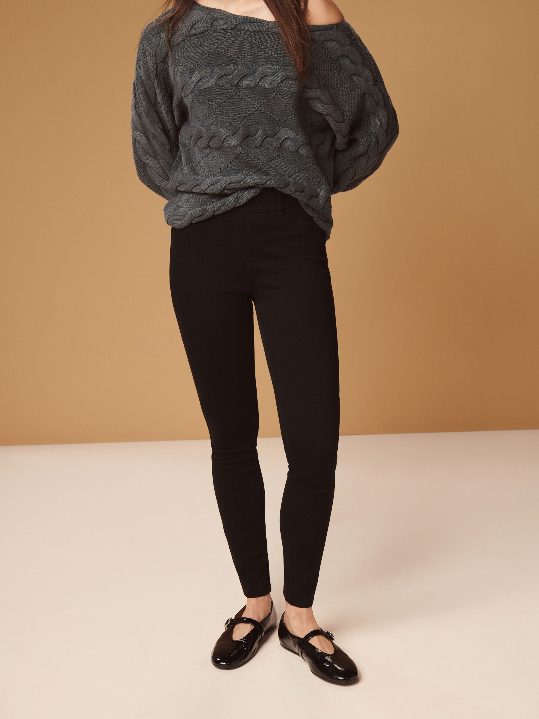 Jersey Denim Leggings - Black - Petite - Location Worn