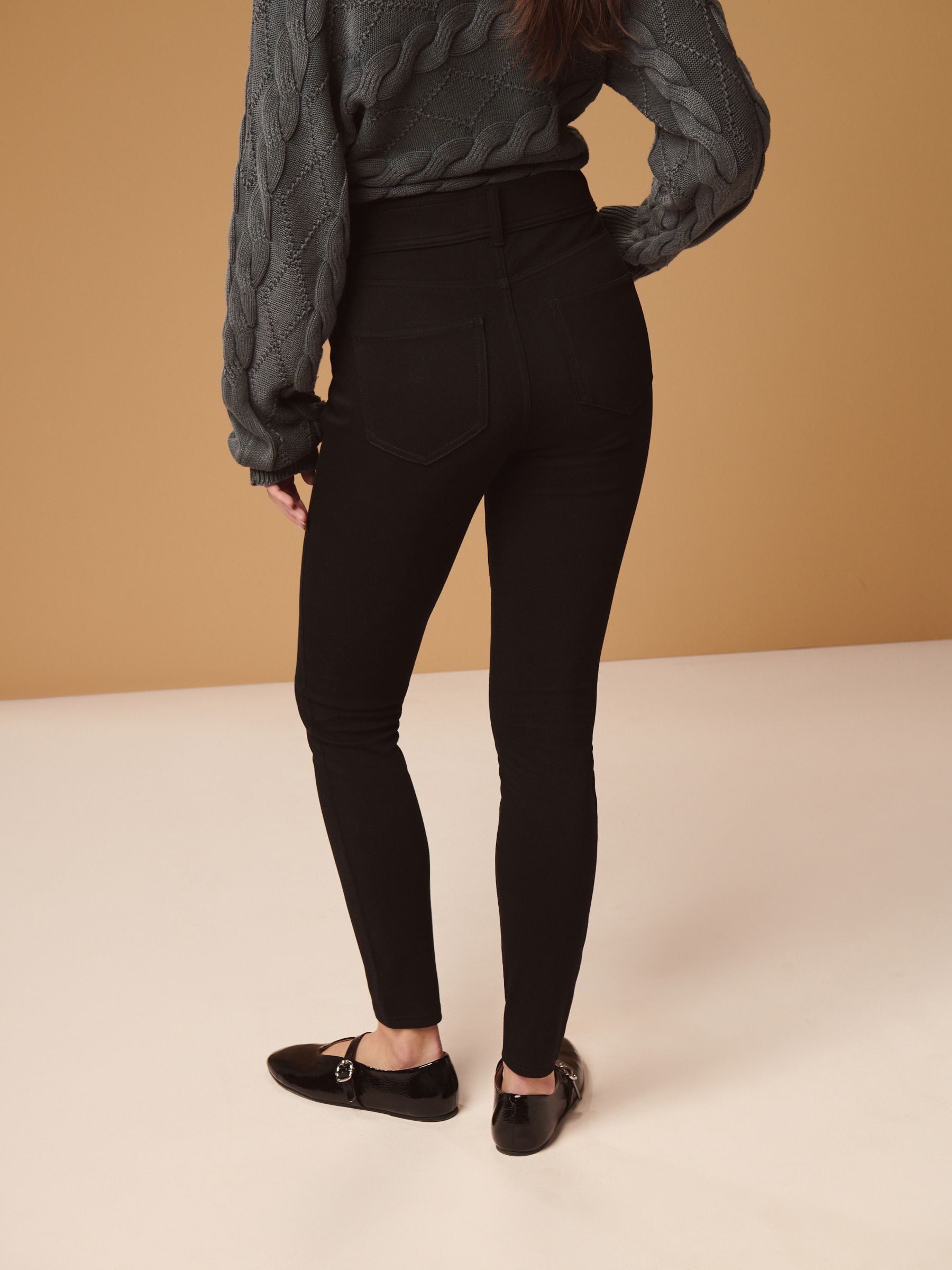 Jersey Denim Leggings - Black - Petite - Location Worn