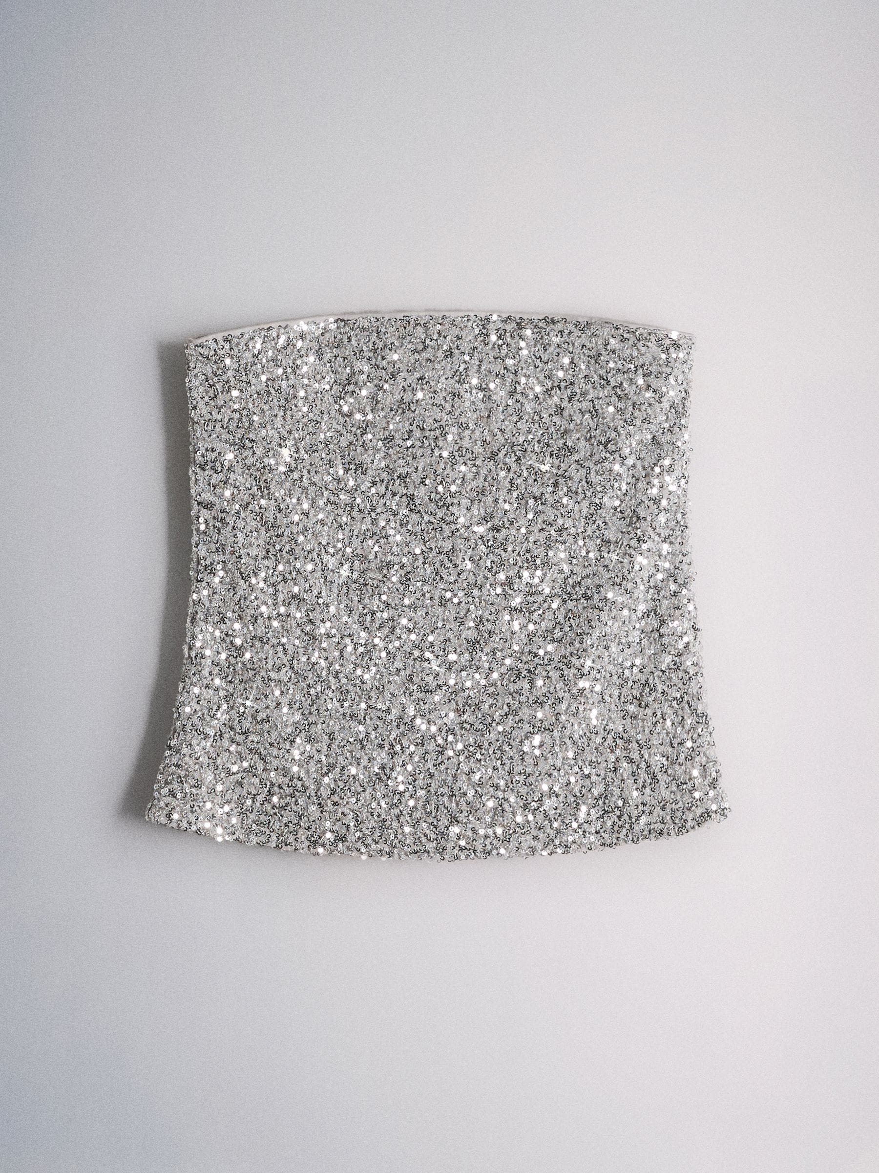 The Set 2 Pack Sequin Bandeau Tops - Silver/Black - Regular - SIP Still Life