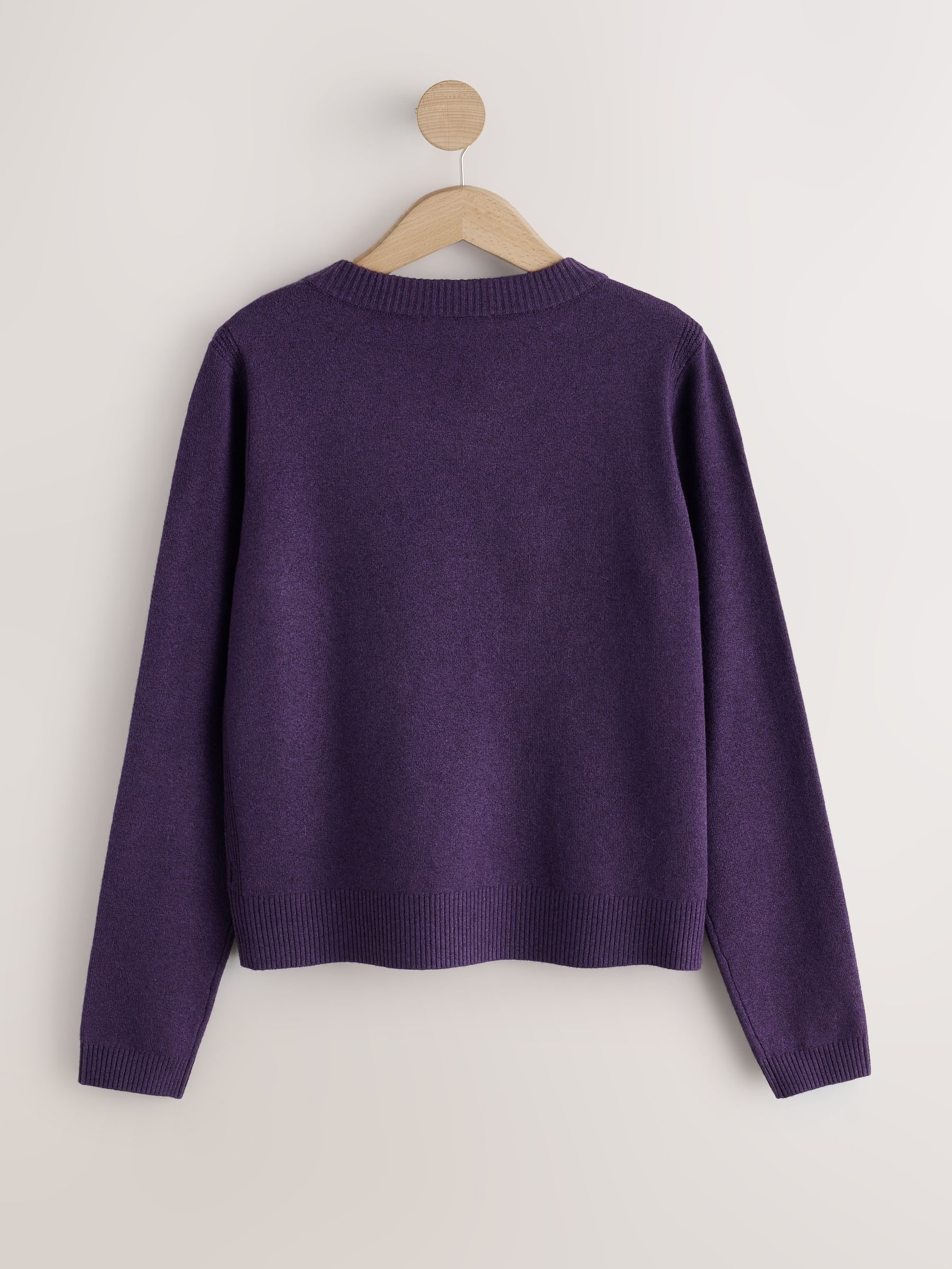 Supersoft V-Neck Long Sleeve Jumper - Purple - Regular - SIP Still Life