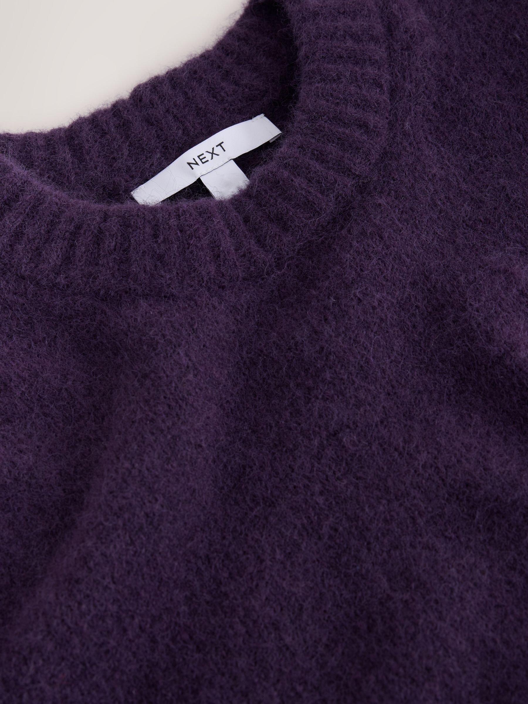 Long Sleeve Crew Neck Knitted Jumper With Wool - Purple - Regular - SIP Still Life