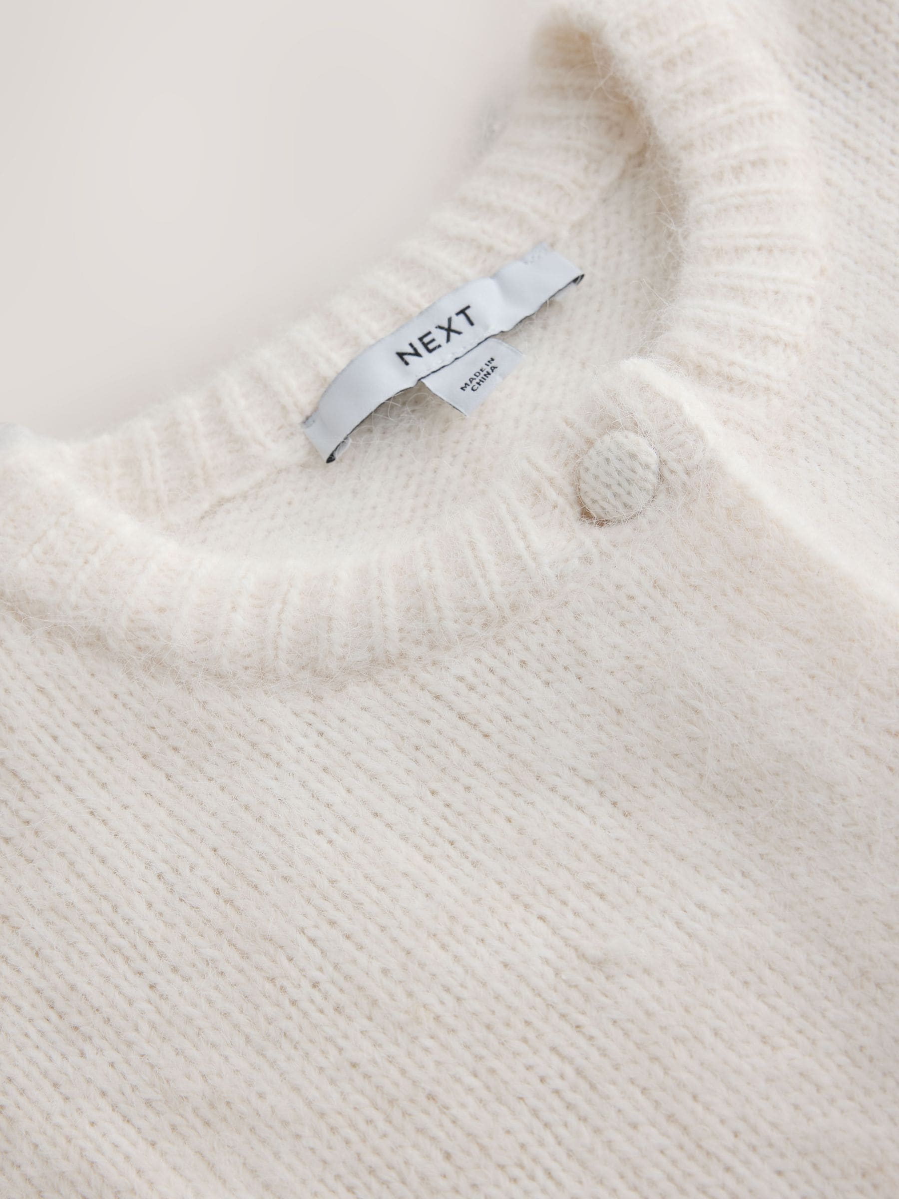 Lace Trim Long Sleeve Knit Cardigan - Ecru White - Regular - SIP Still Life