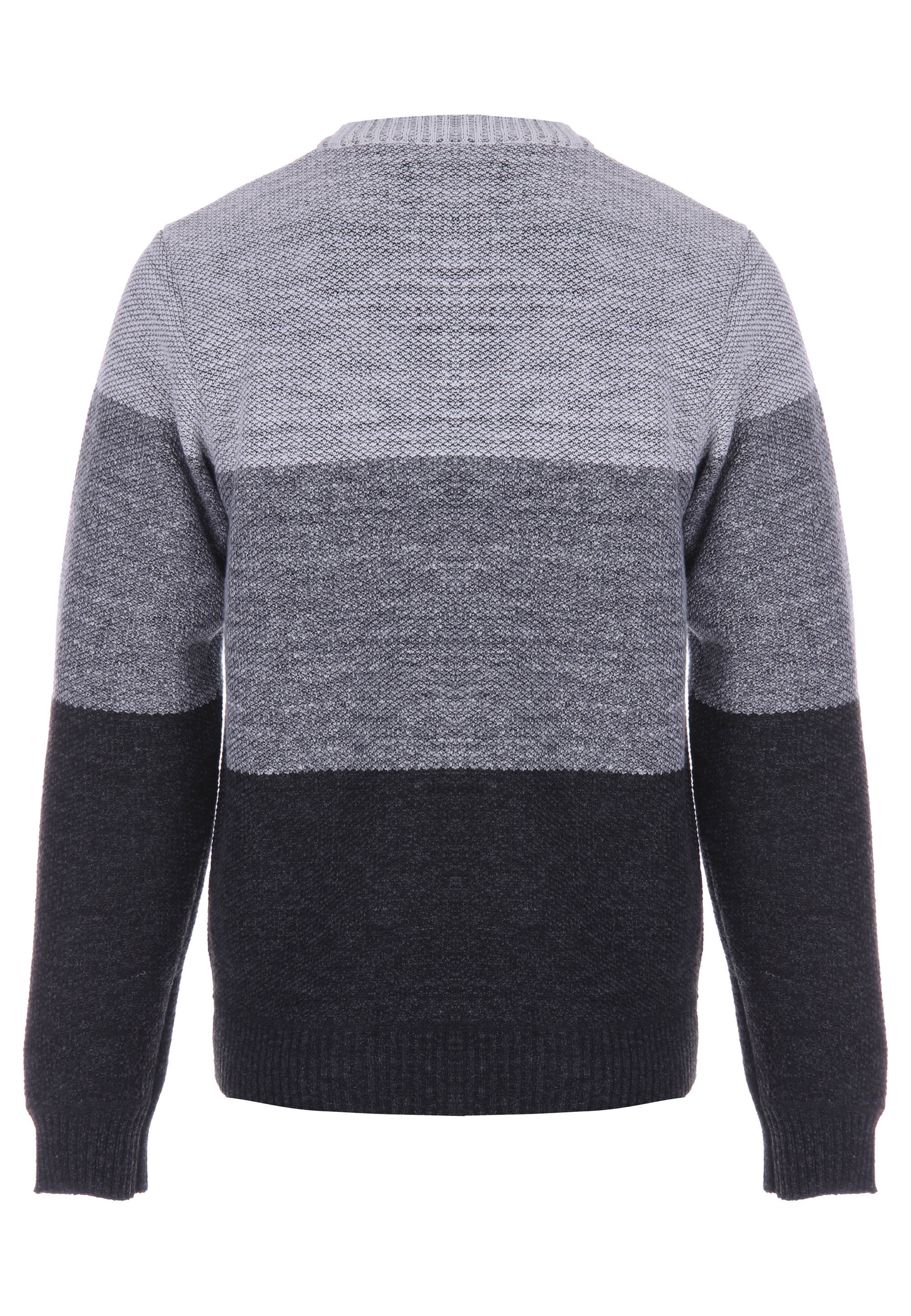 Mens Grey Stripe Colour Block Jumper