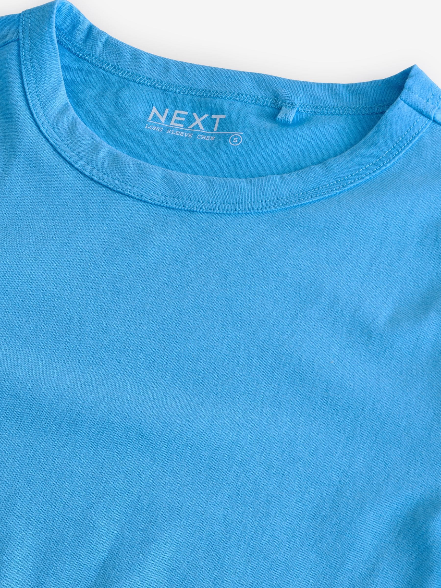 Long Sleeve Crew Neck T-Shirt - Bright Blue - Regular - SIP Still Life