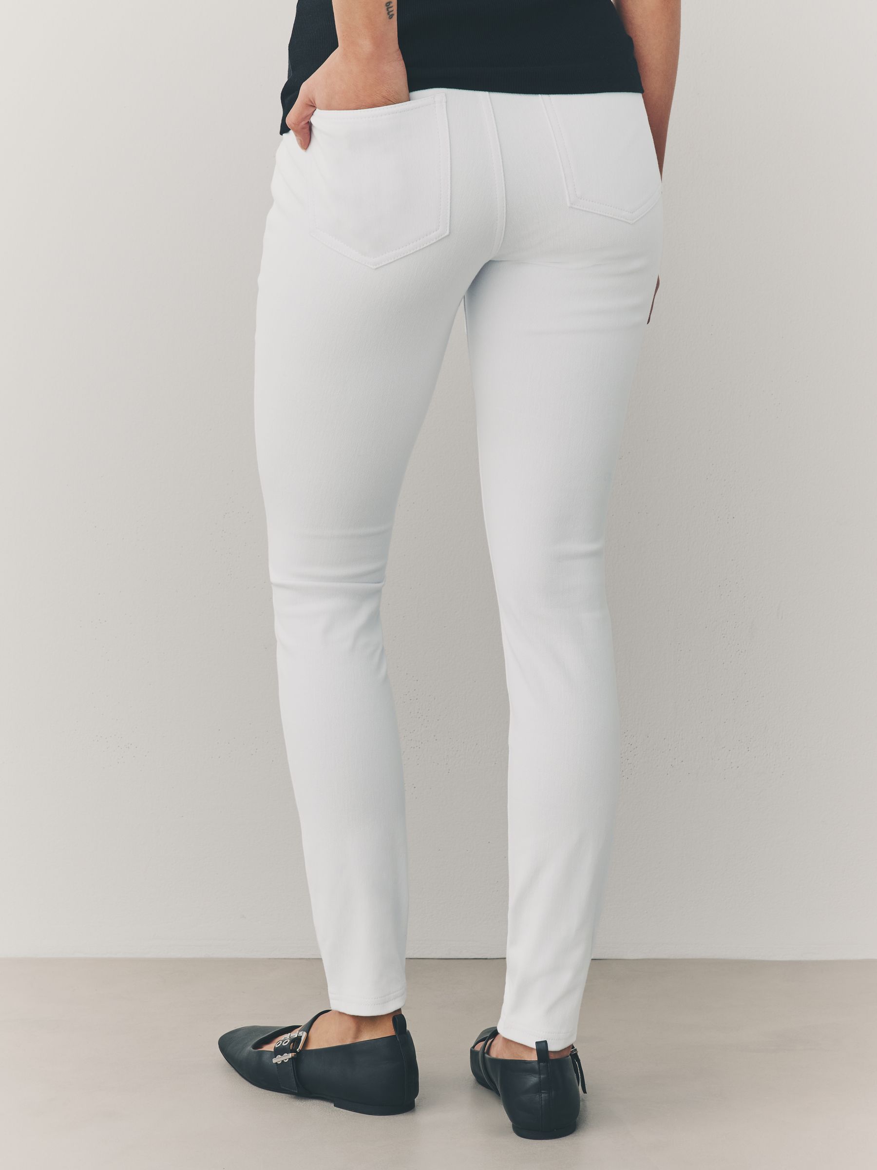 Jersey Denim Leggings - White - Regular - SIP Worn