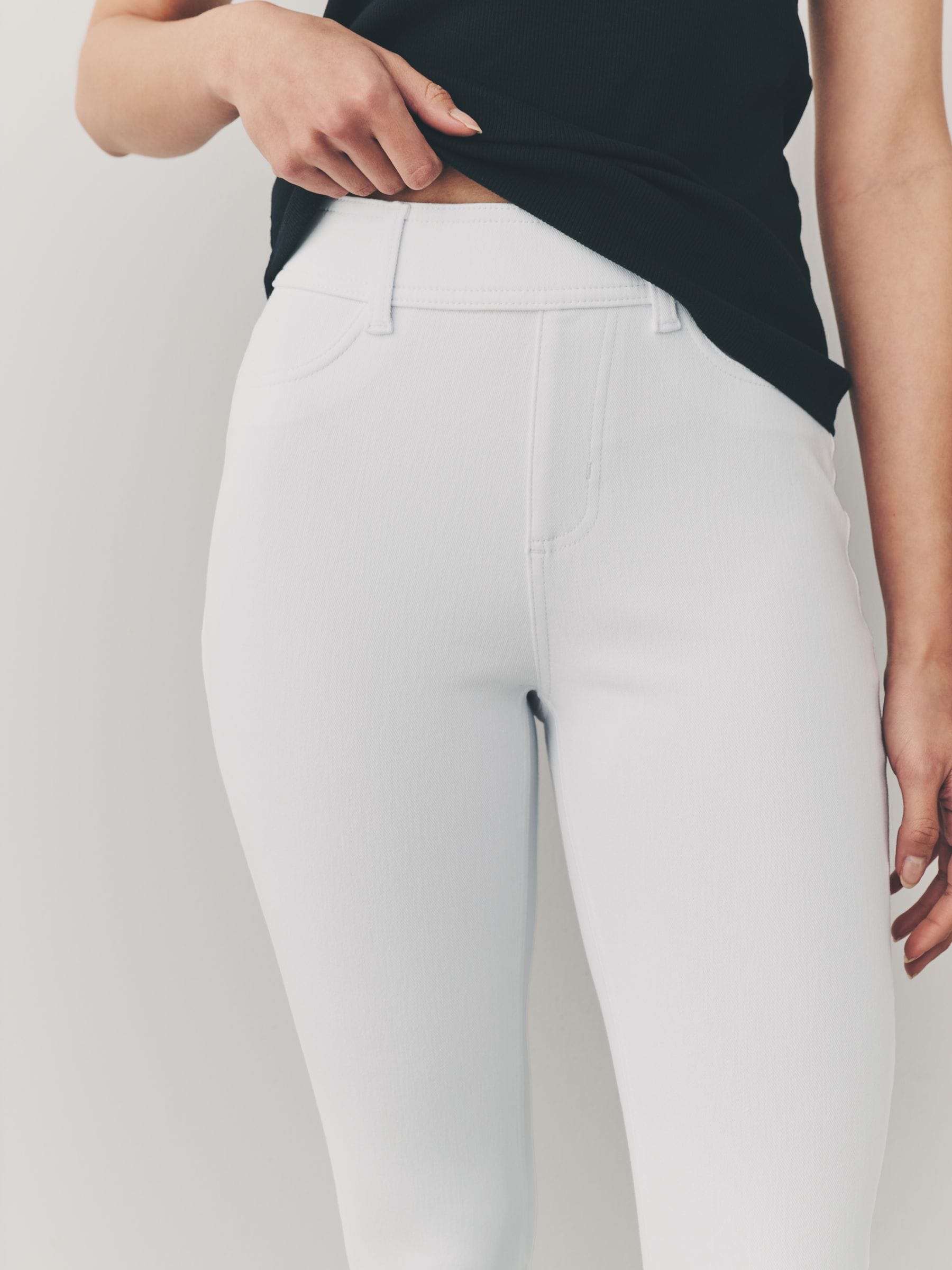 Jersey Denim Leggings - White - Regular - SIP Worn