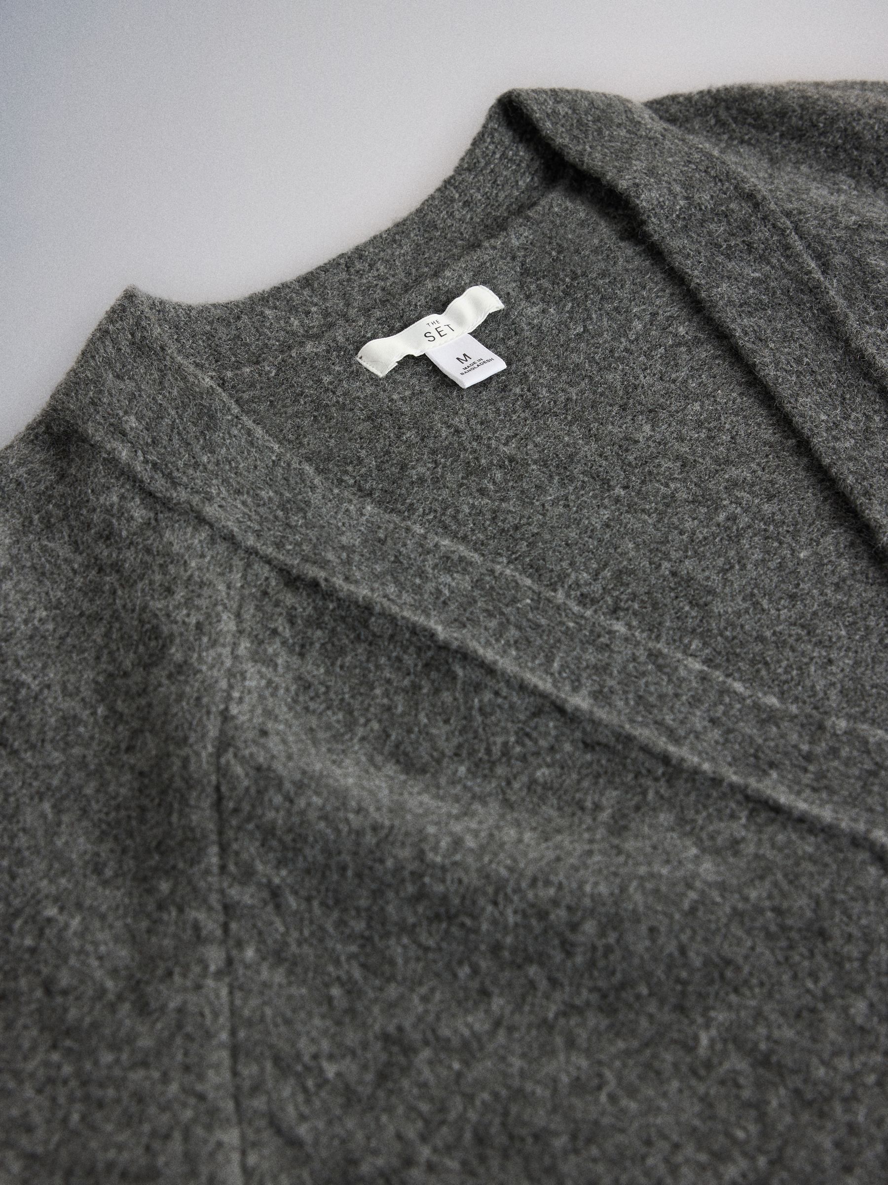 The Set Wool Blend Coord Cardigan & Legging Set - Charcoal Marl/Grey - Regular - SIP Still Life