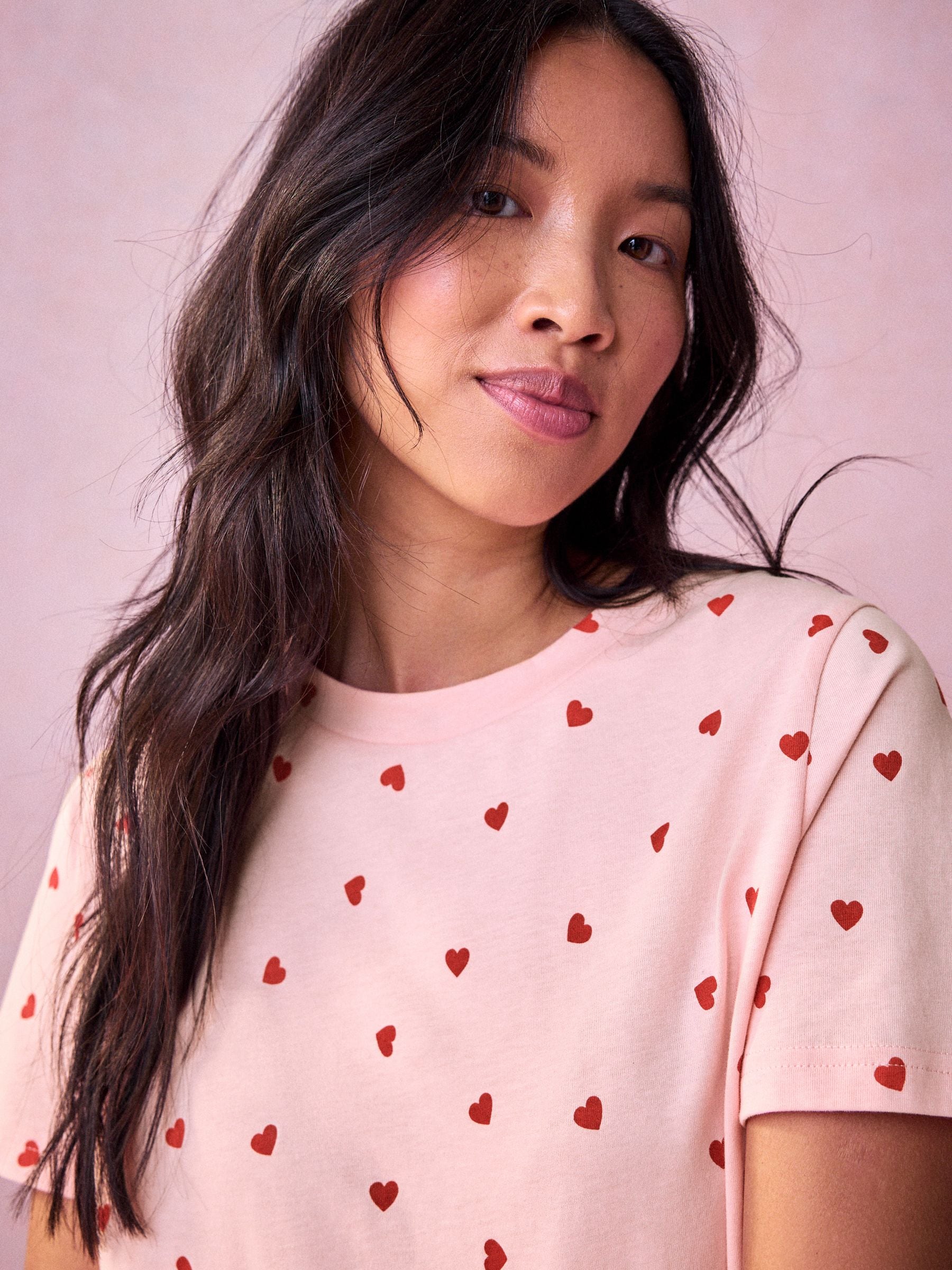 Short Sleeve Pyjamas - Pink Heart - Regular - SIP Still Life