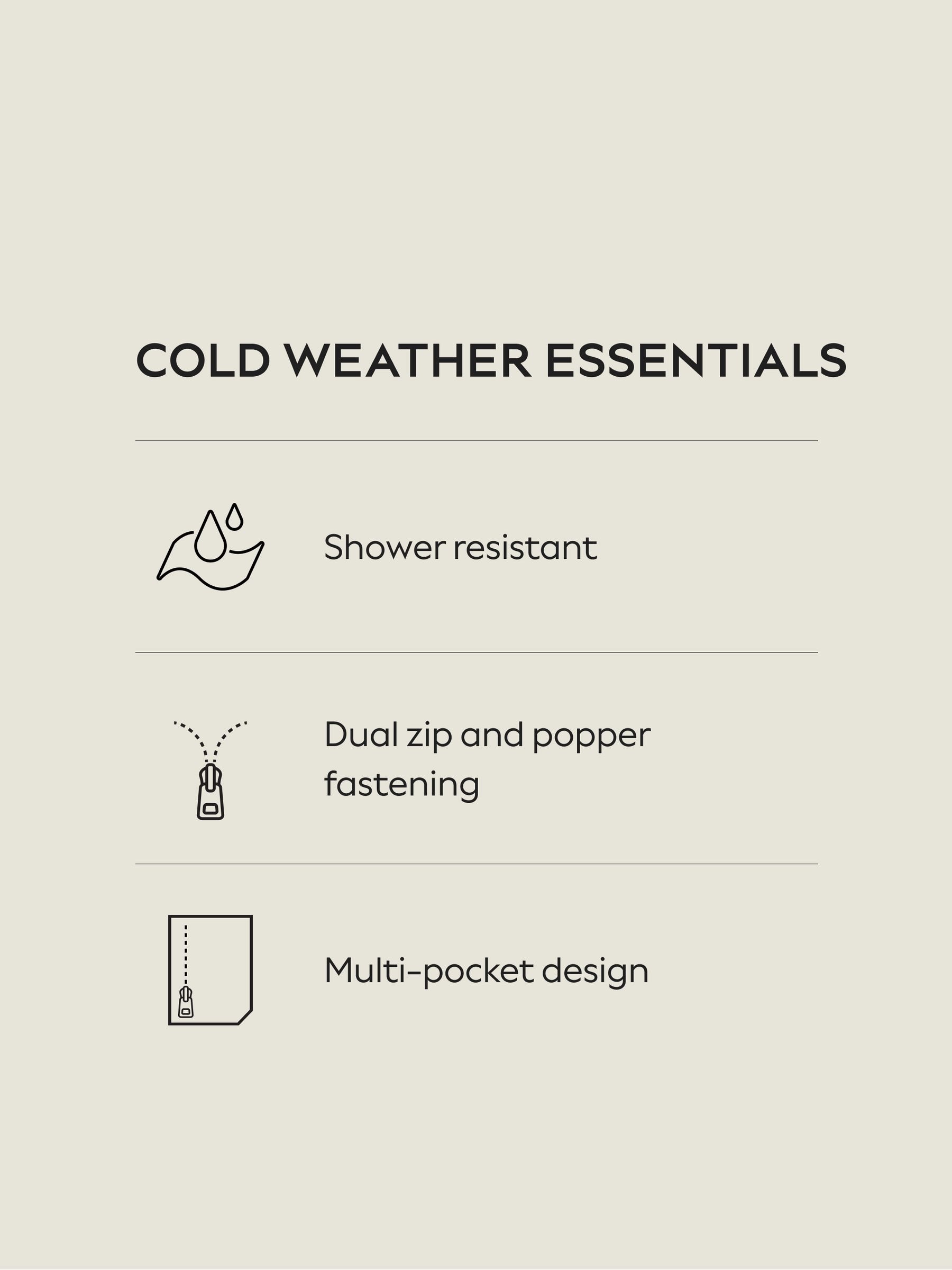 Shower-Resistant Padded Hooded Longline Coat - Black - Regular -