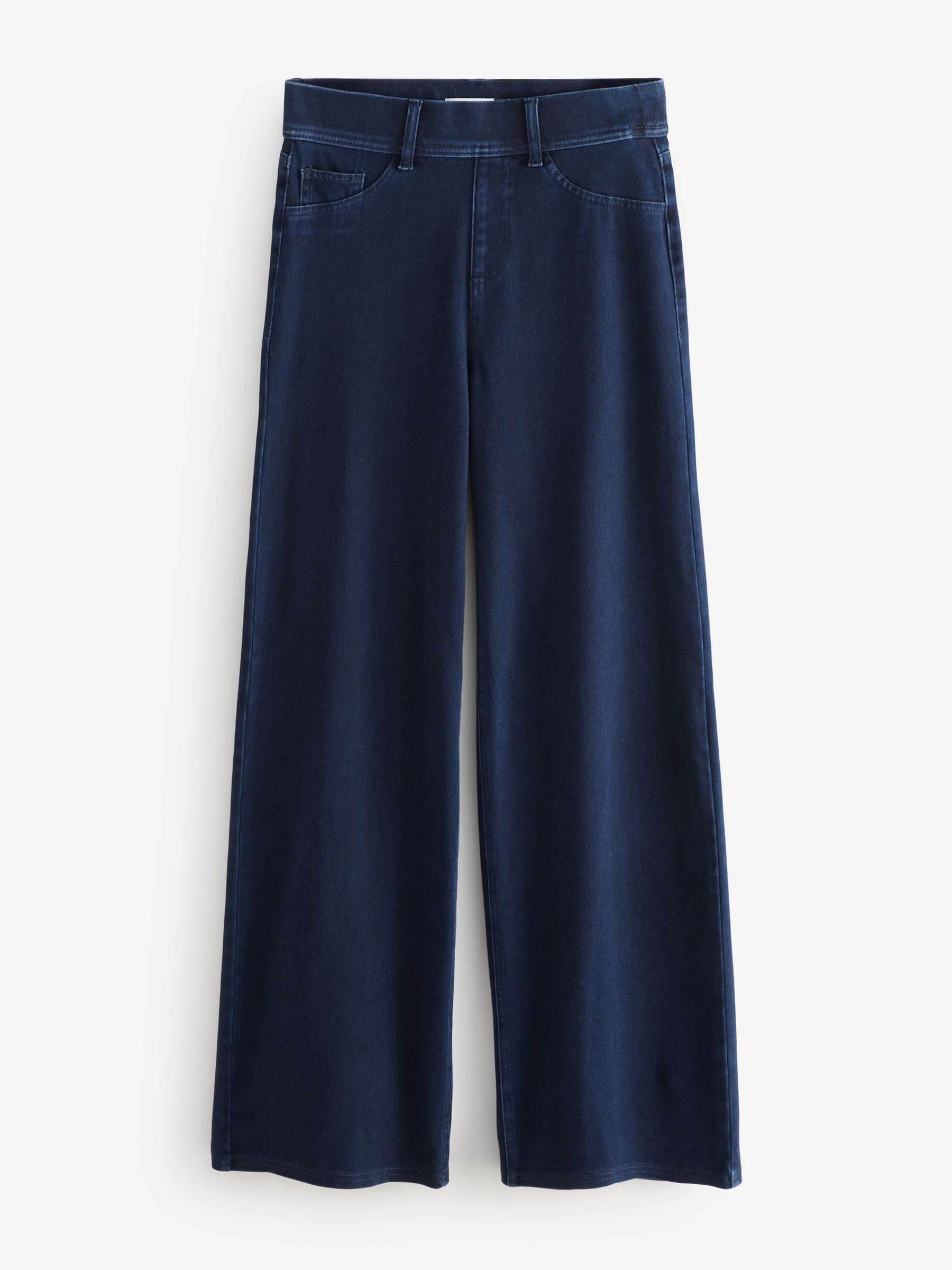 Jersey Denim Wide Leg Trousers - Indigo Blue - Regular - SIP Still Life