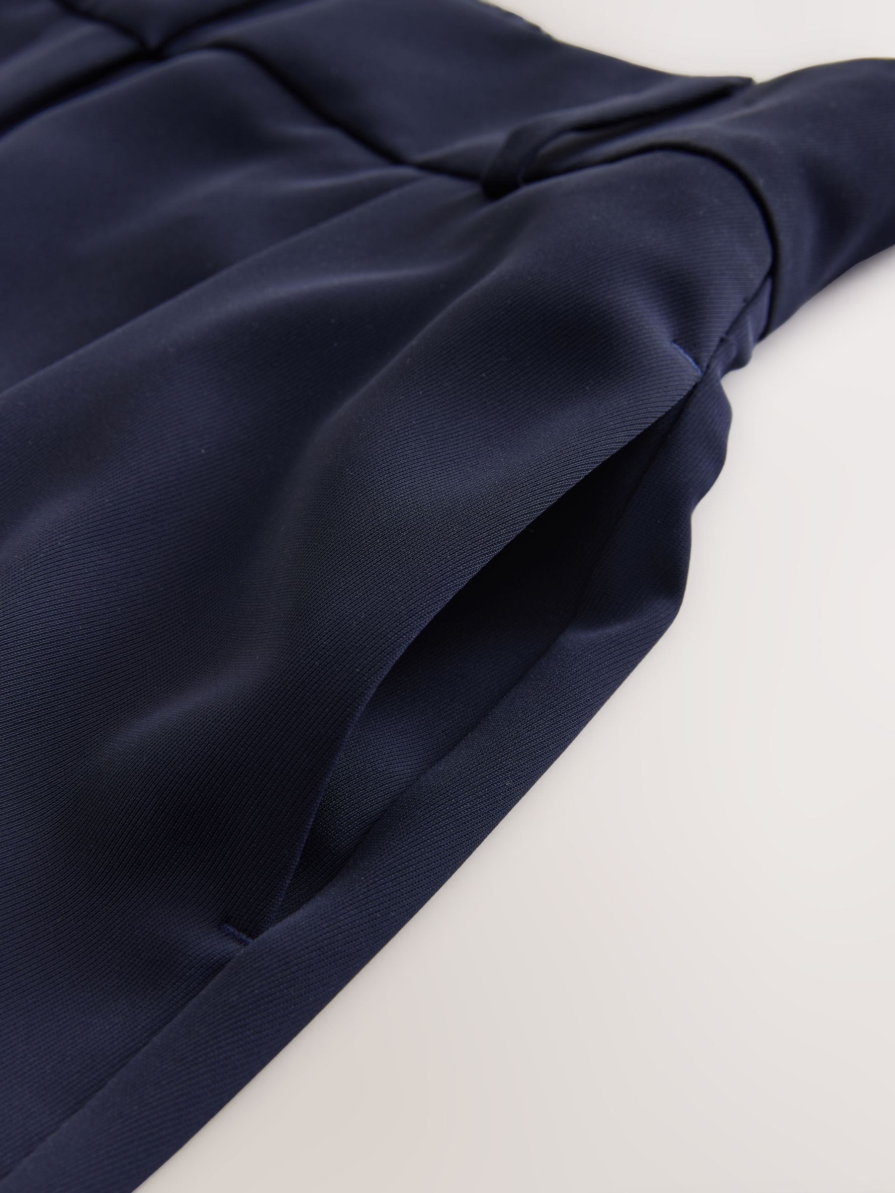 Elastic Back Wide Leg Trousers - Navy Blue - Petite - SIP Still Life