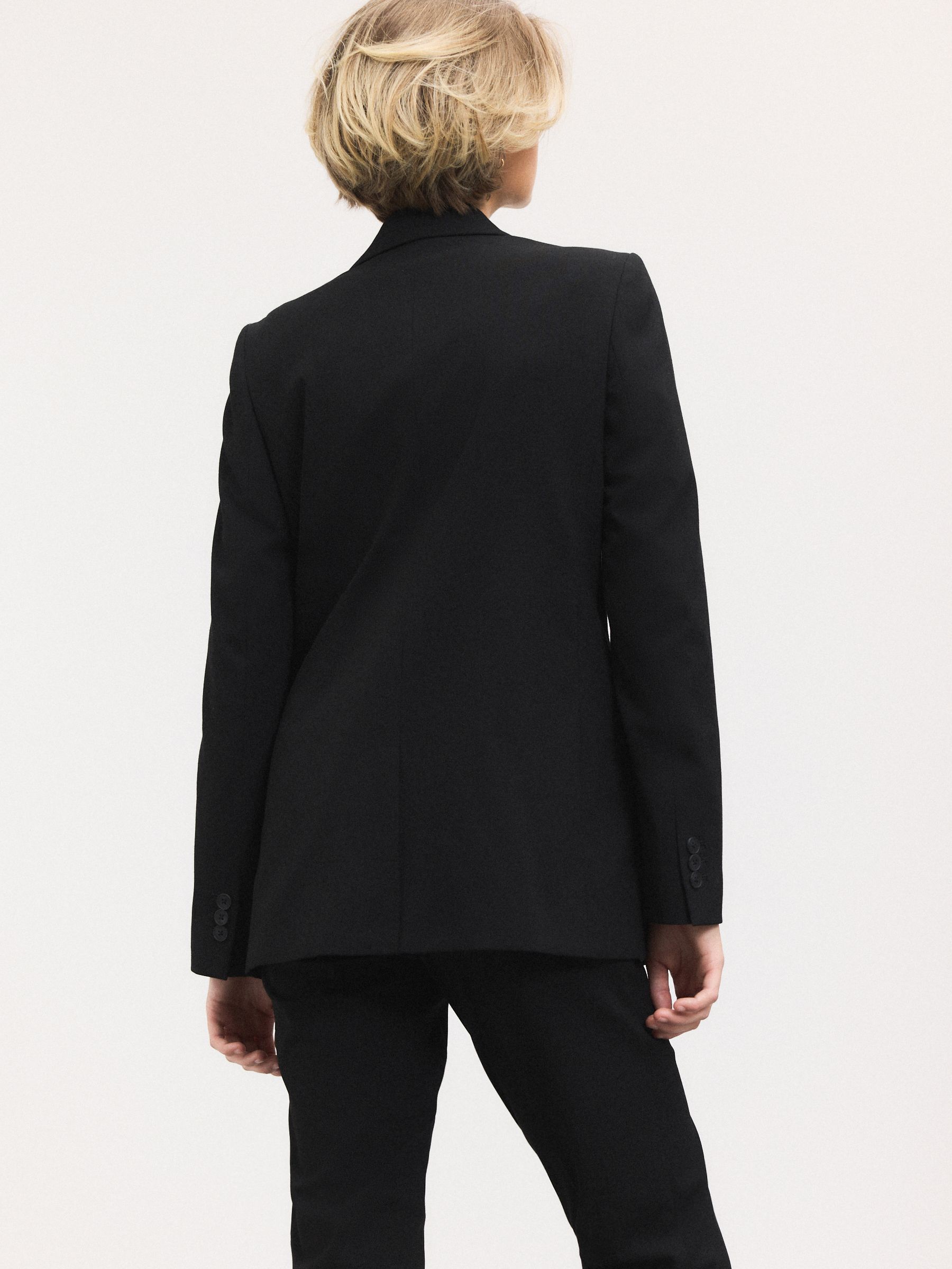 Tailored Single Breasted Blazer With Wool - Black - Regular - Location Worn