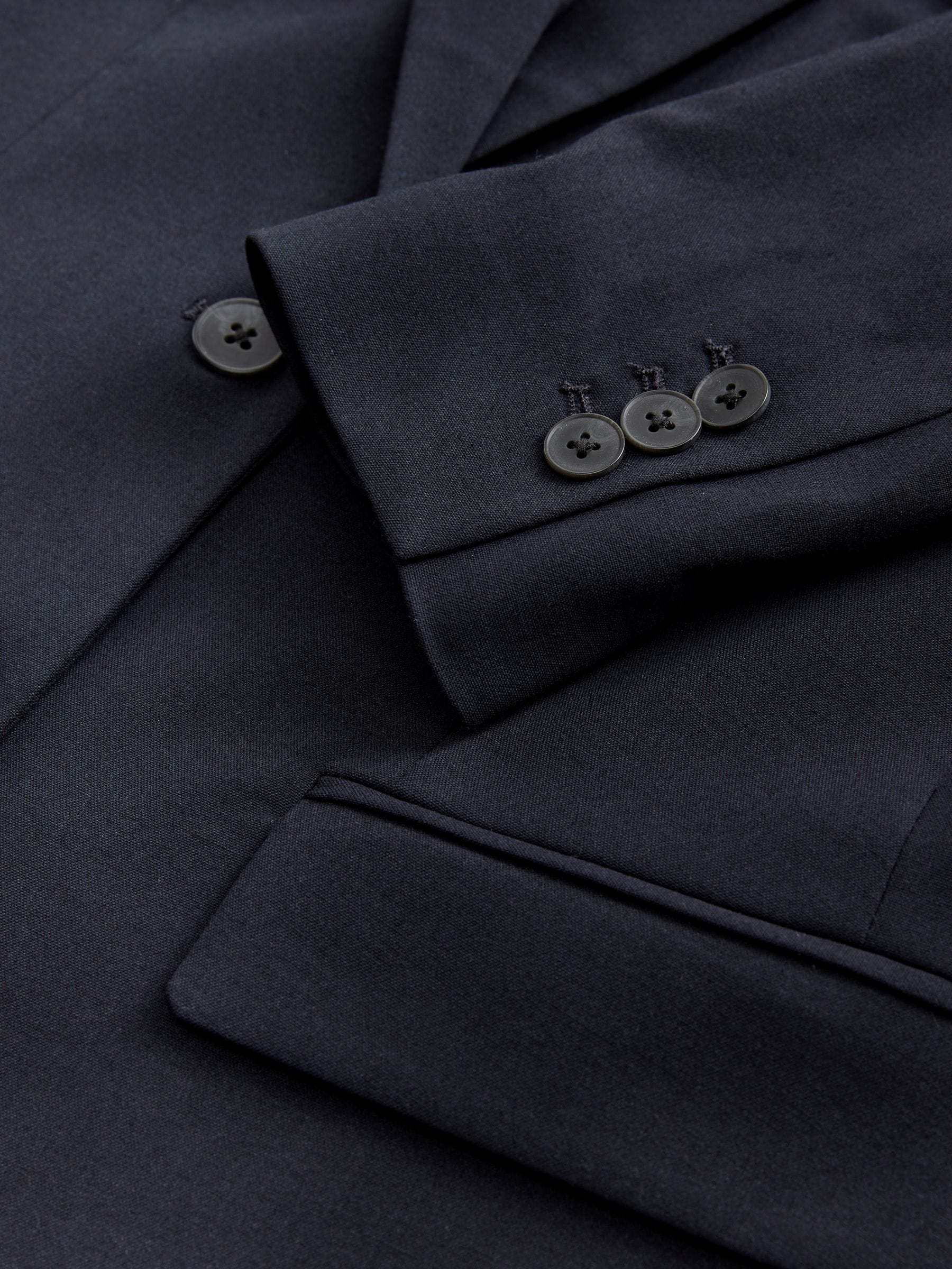 Tailored Single Breasted Blazer With Wool - Navy Blue - Regular - SIP Still Life