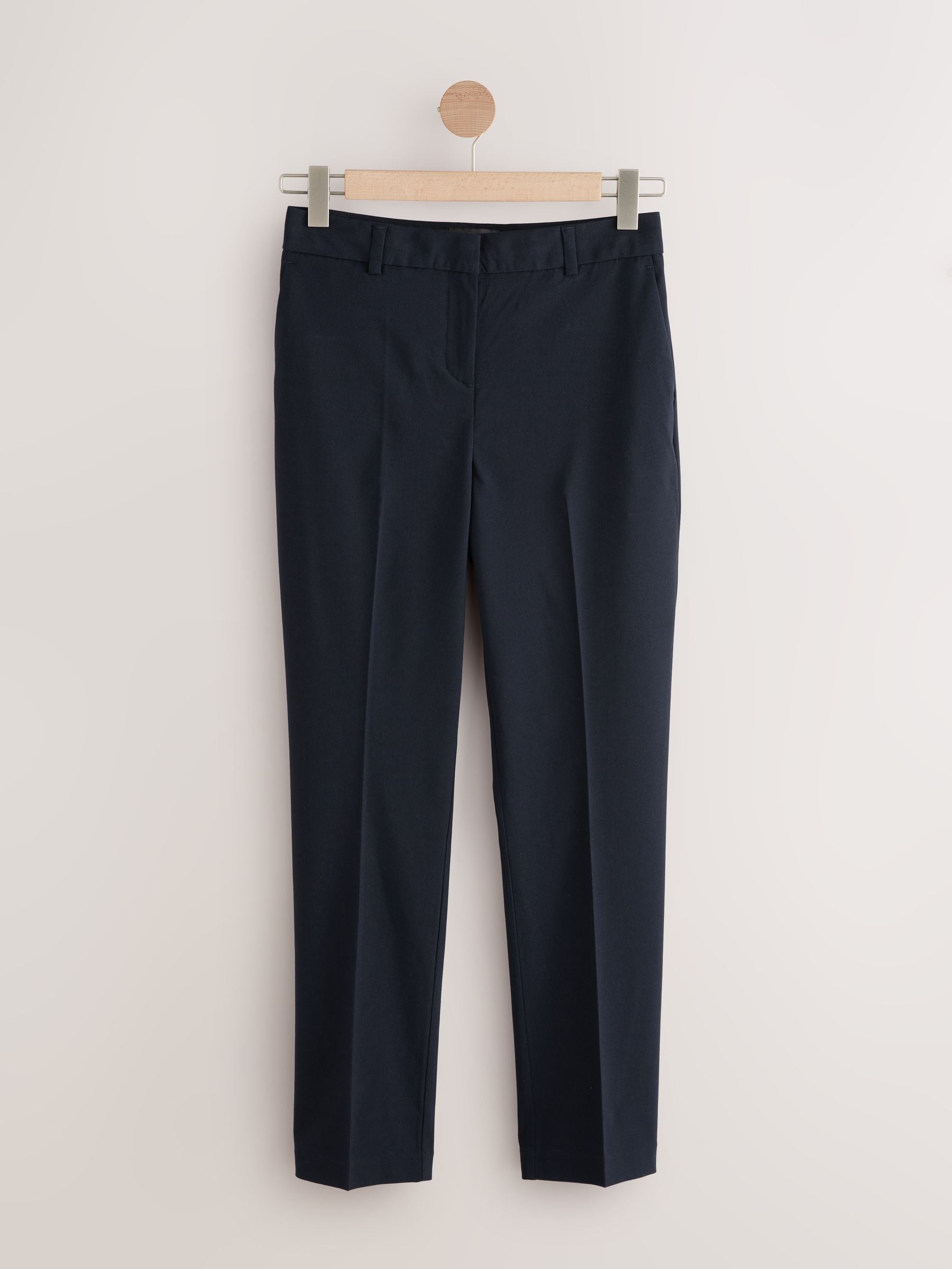 Tailored Slim Trousers With Wool - Navy Blue - Regular - SIP Still Life