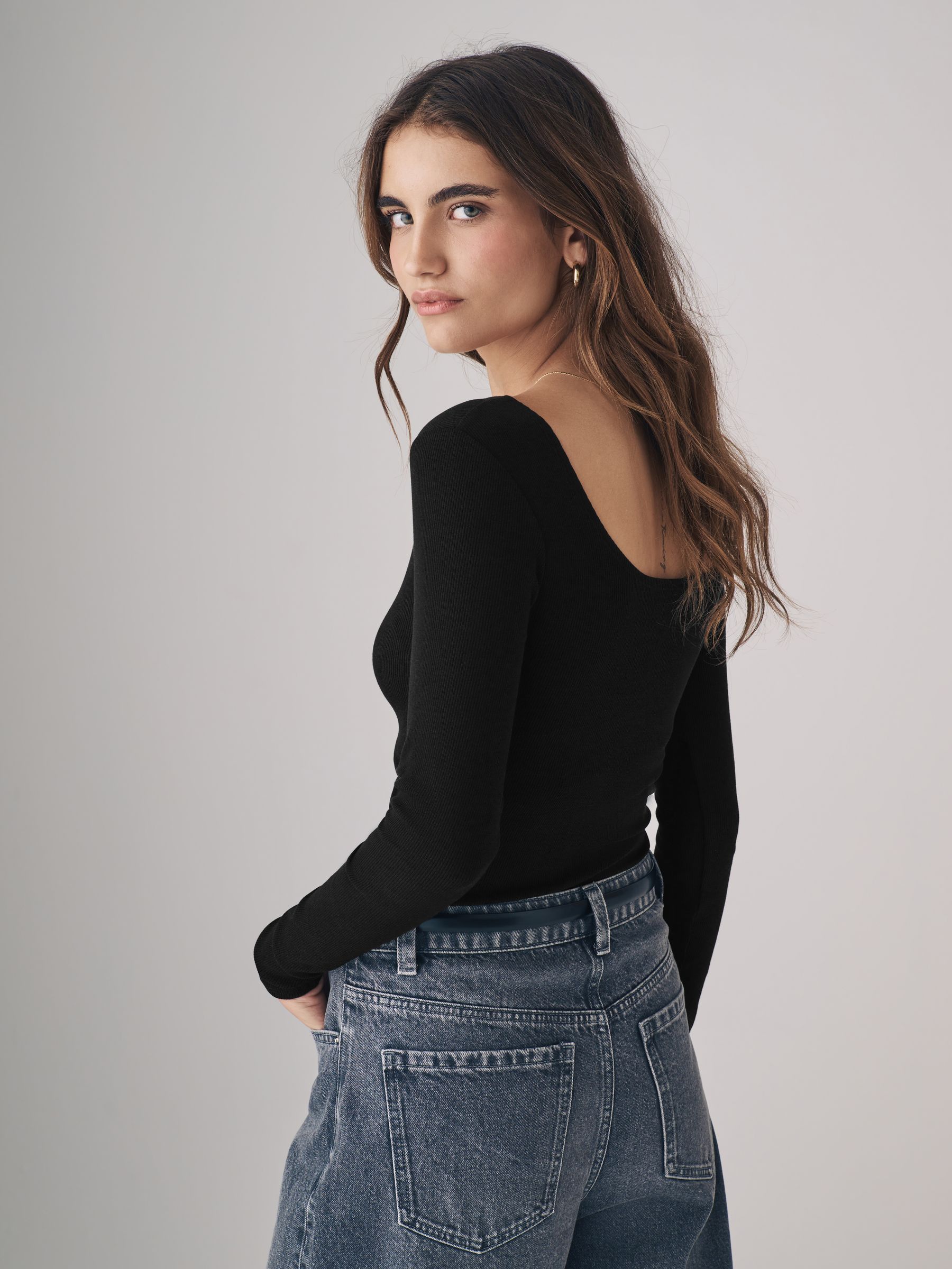The Set 3 Pack Ribbed Long Sleeve Bodysuits - Grey/Black/White - Regular - SIP Worn