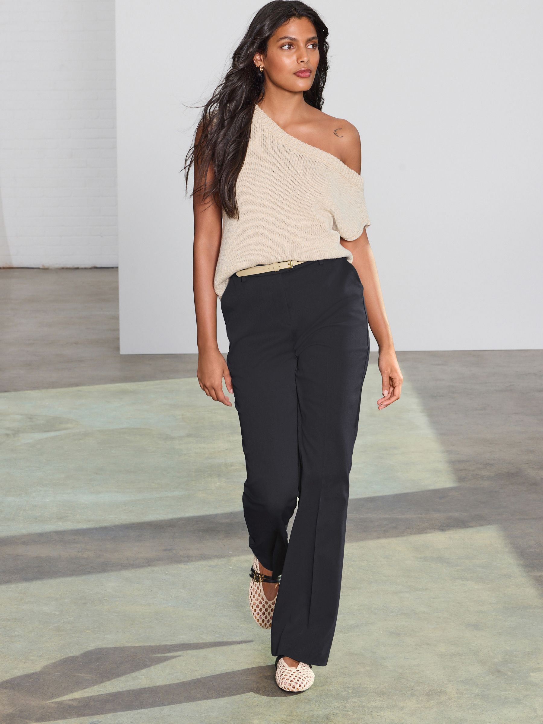 Bootcut Tailored Trousers - Black - Regular - Location Worn