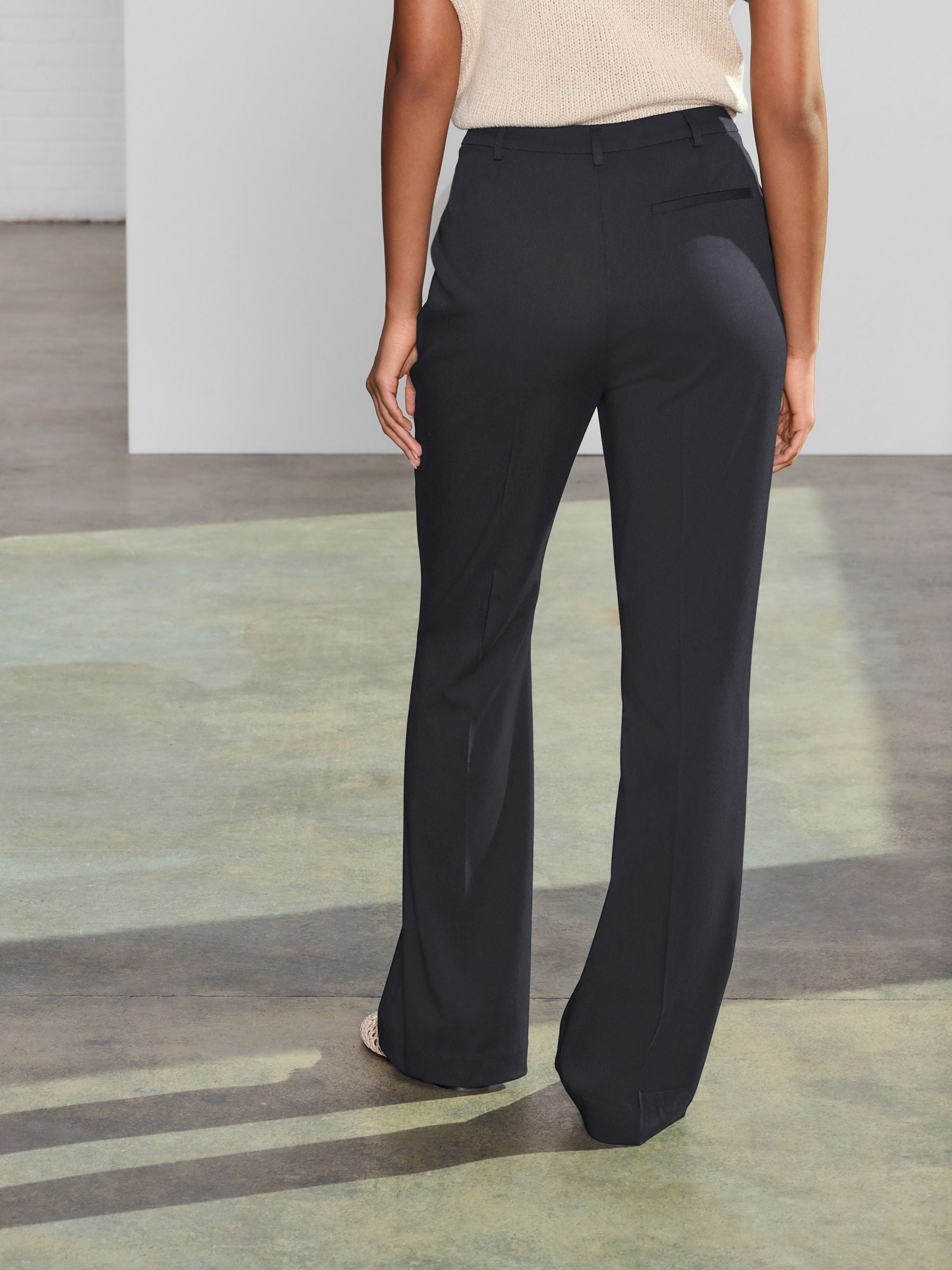 Bootcut Tailored Trousers - Black - Regular - Location Worn
