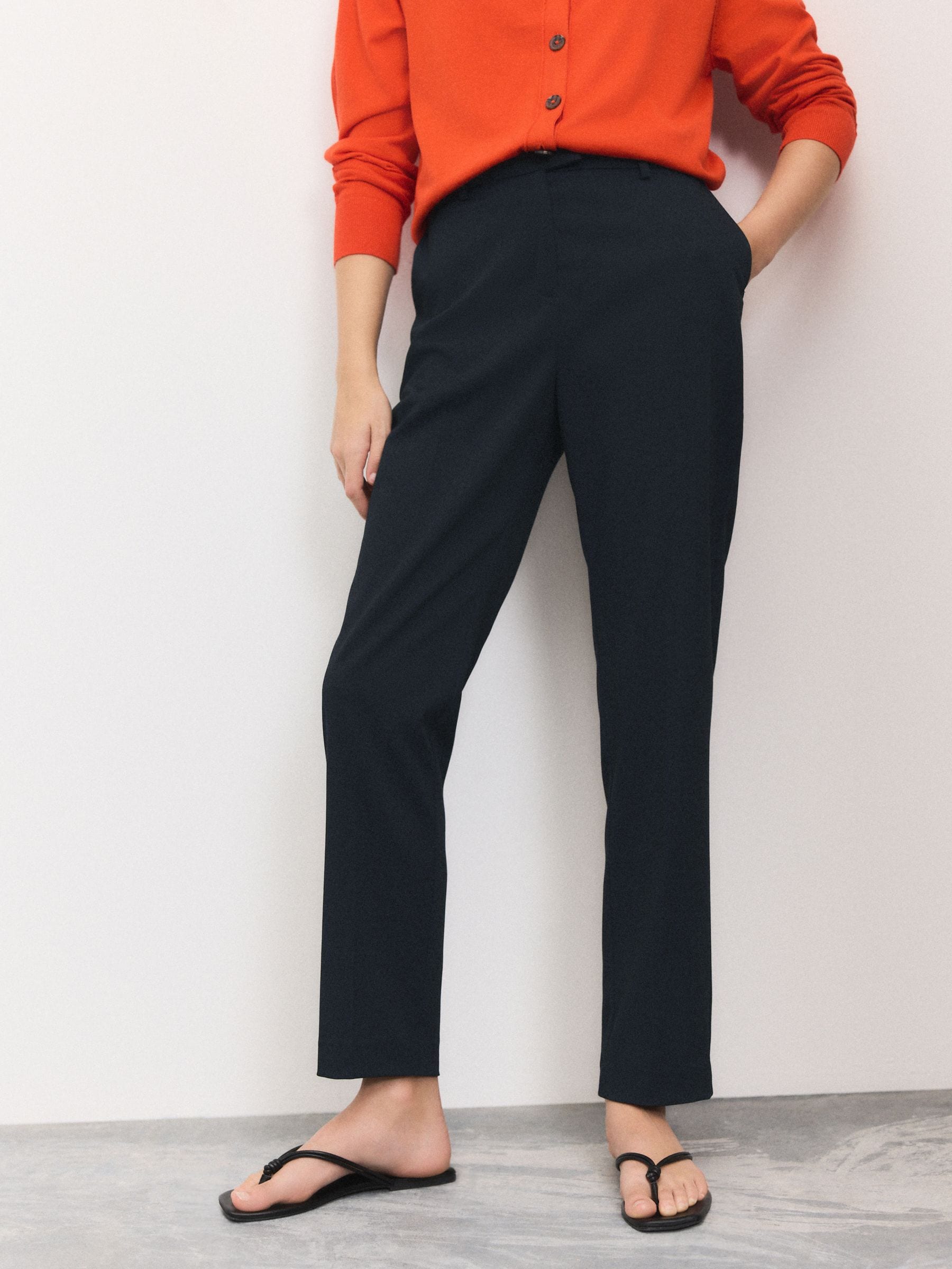 Slim Tailored Trousers - Navy Blue - Regular - Location Worn