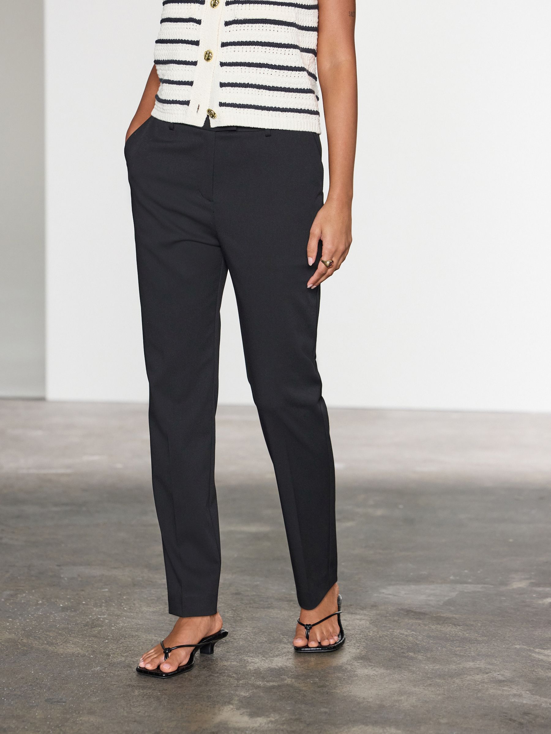 Slim Tailored Trousers - Black - Regular - Location Worn