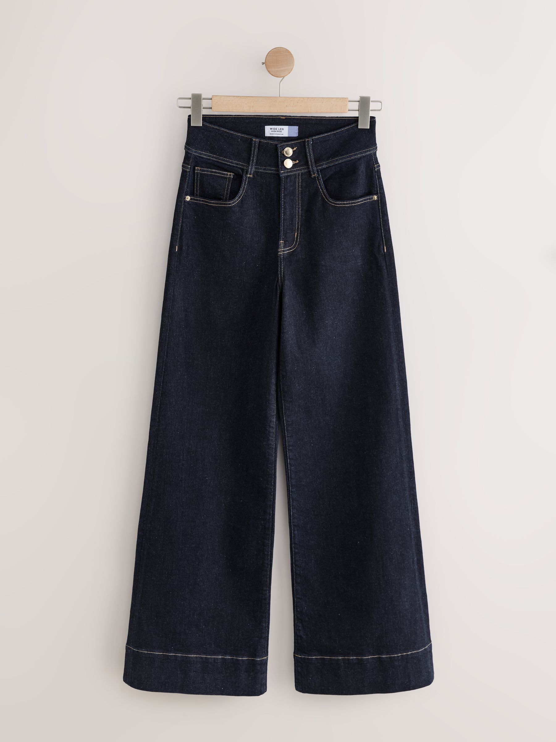 High Rise Stretch Wide Leg Jeans - Indigo Blue - Regular - SIP Still Life