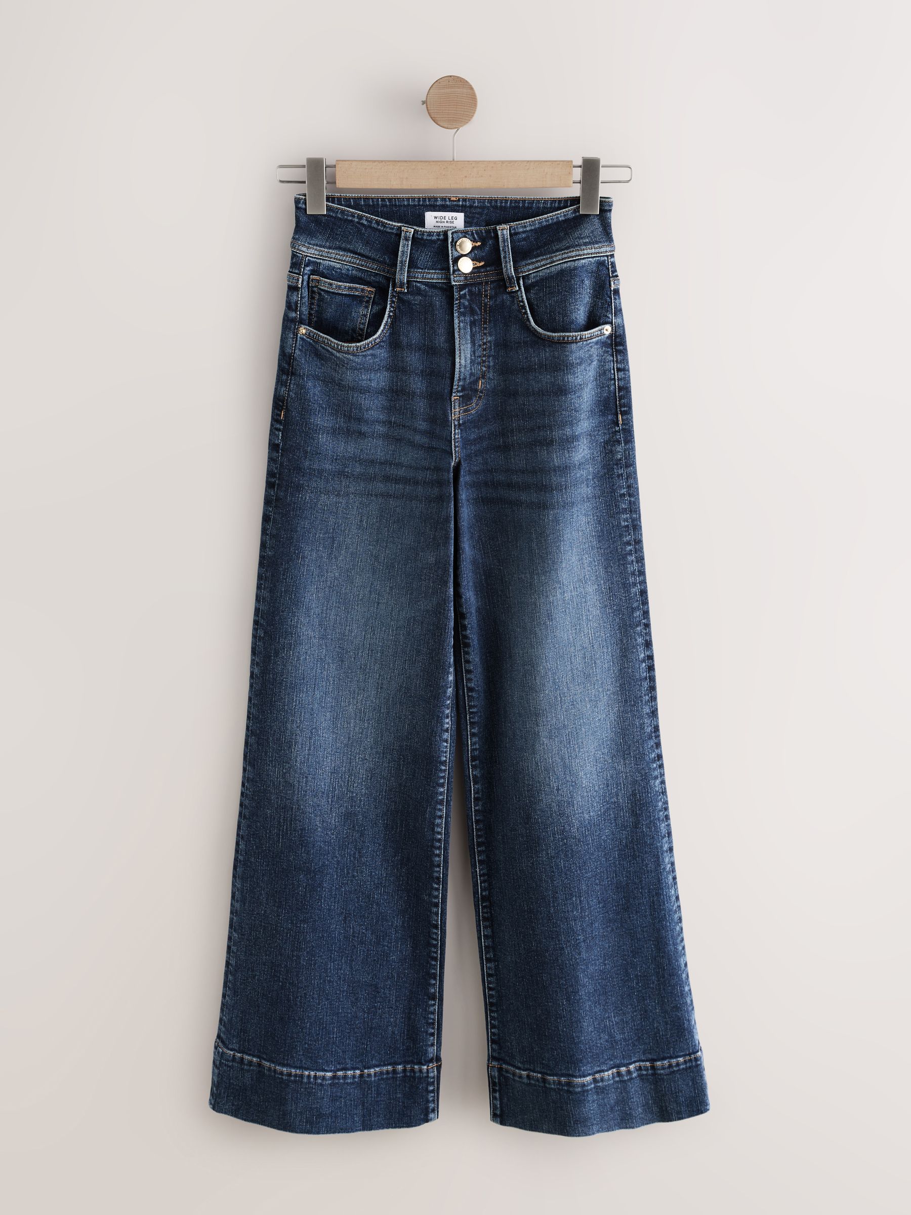 High Rise Stretch Wide Leg Jeans - Dark Blue - Regular - SIP Still Life