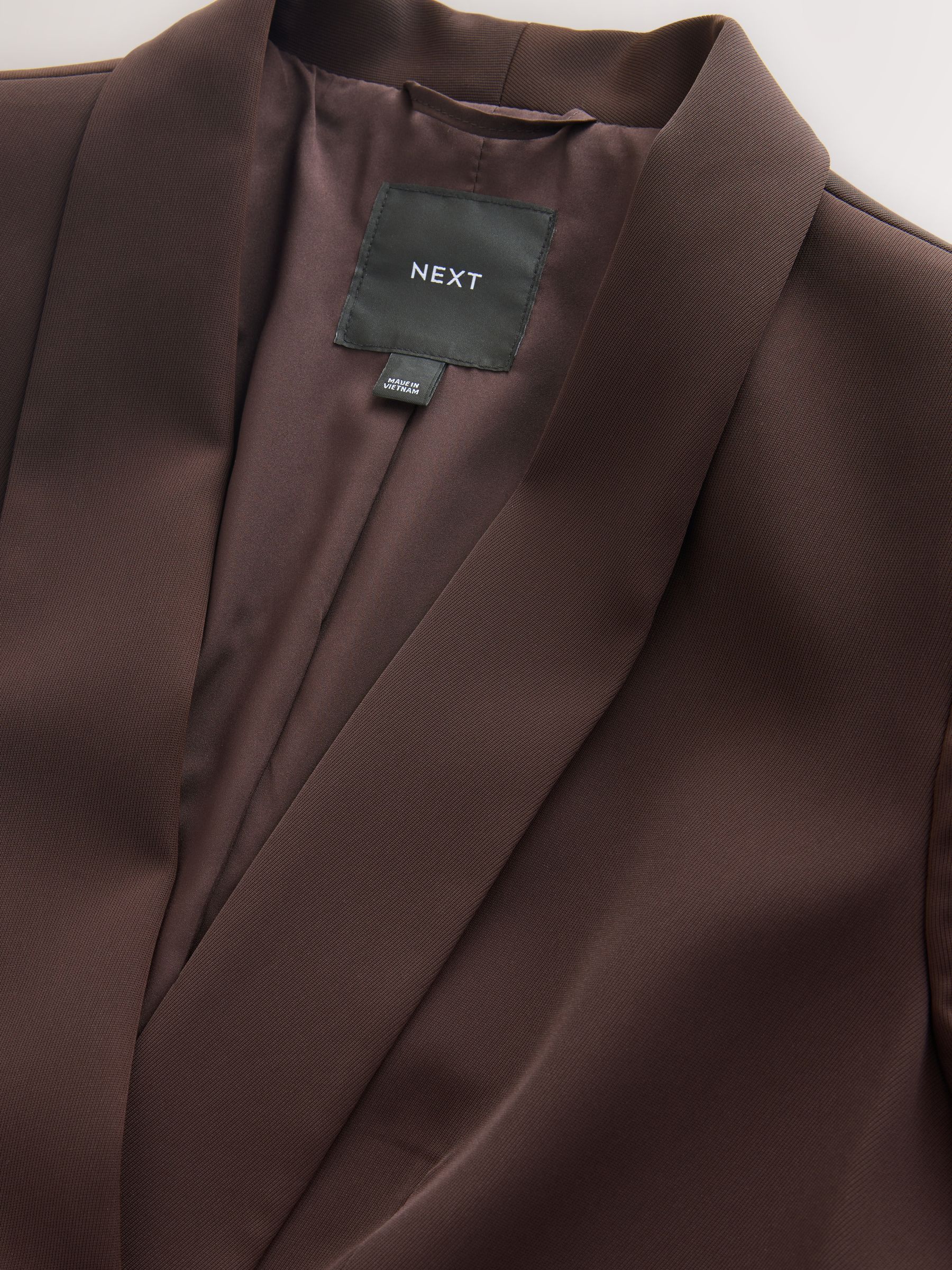 Relaxed Ruched Sleeve Blazer - Chocolate Brown - Regular - SIP Still Life