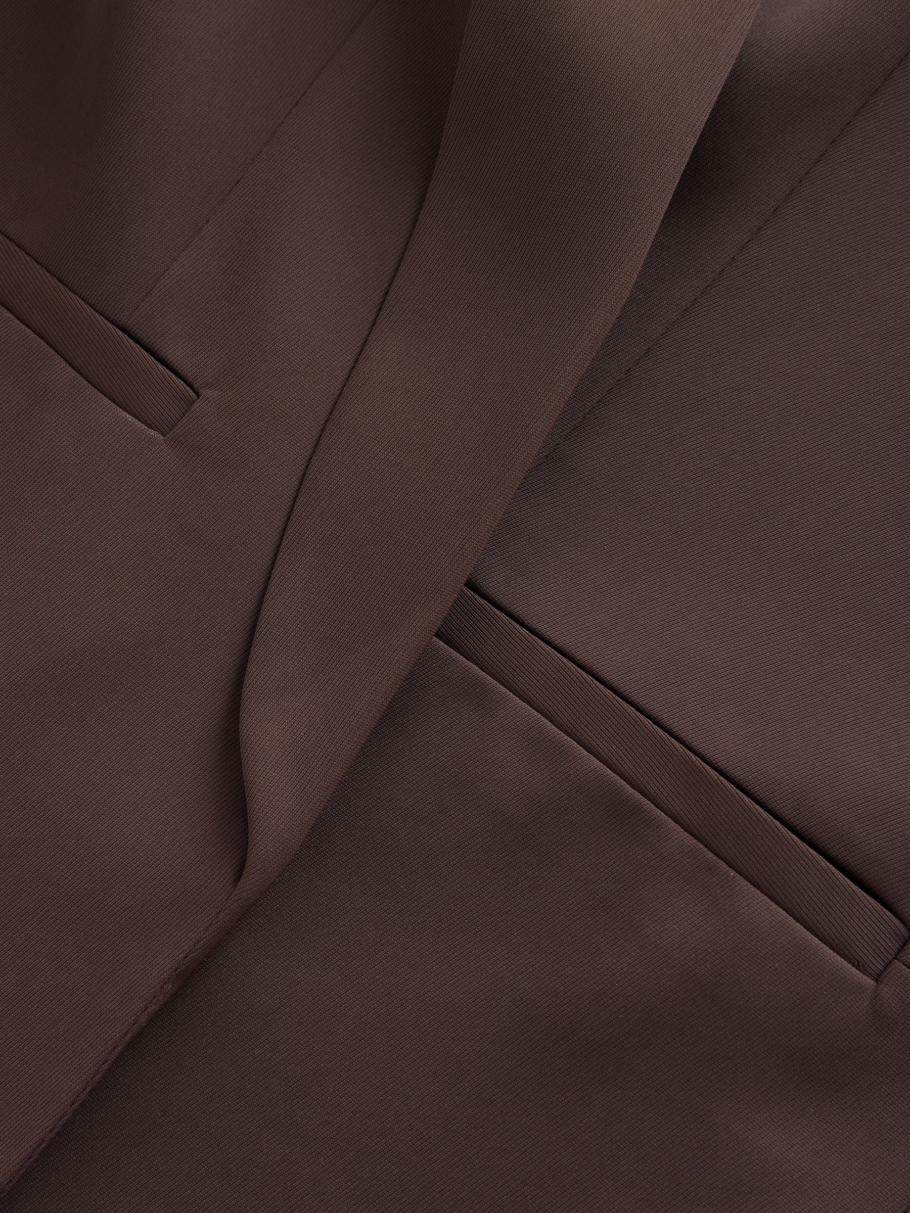 Relaxed Ruched Sleeve Blazer - Chocolate Brown - Regular - SIP Still Life