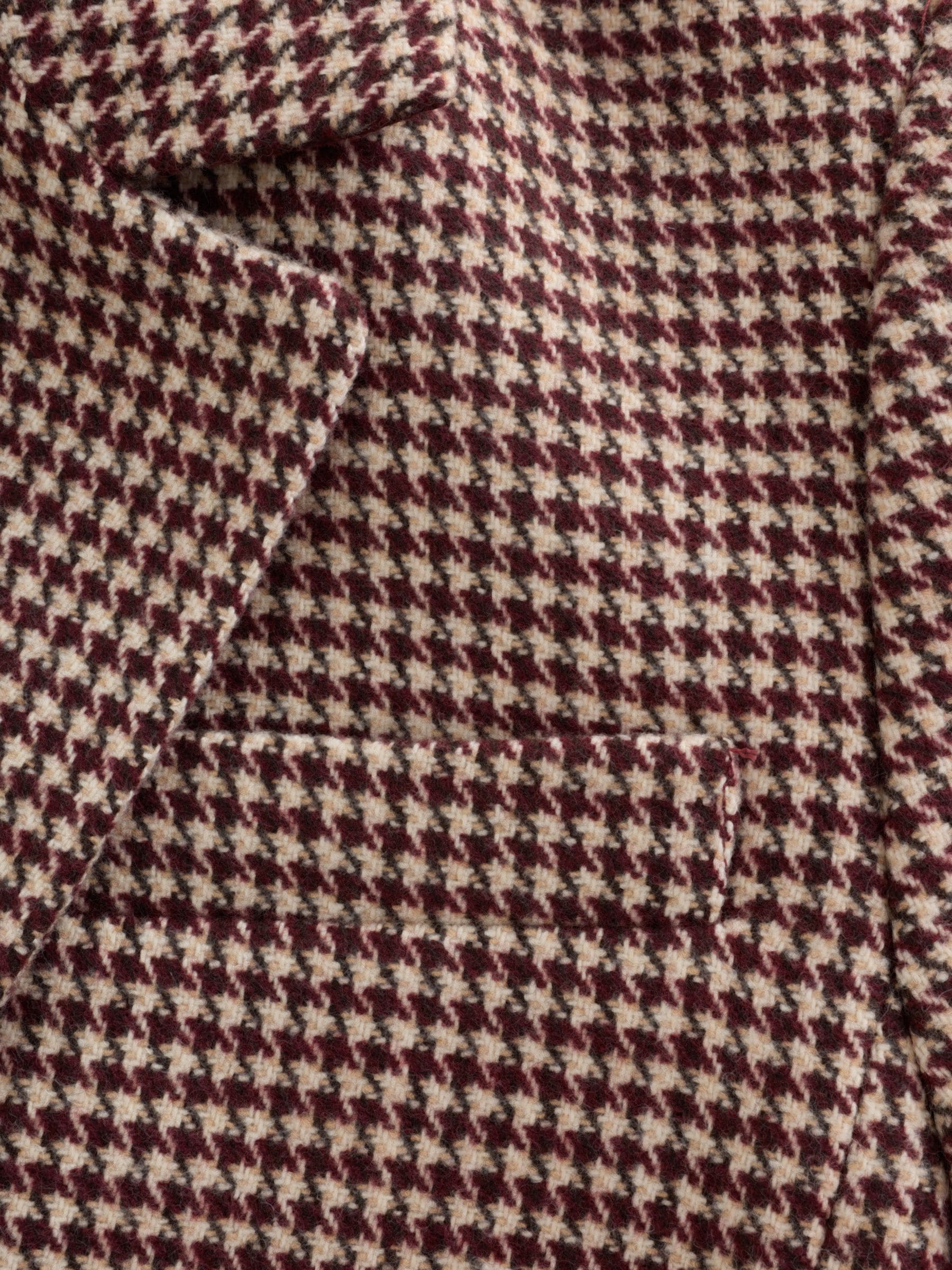 N.Premium Single Breasted Blazer With Wool - Burgundy Dogtooth - Regular - SIP Still Life