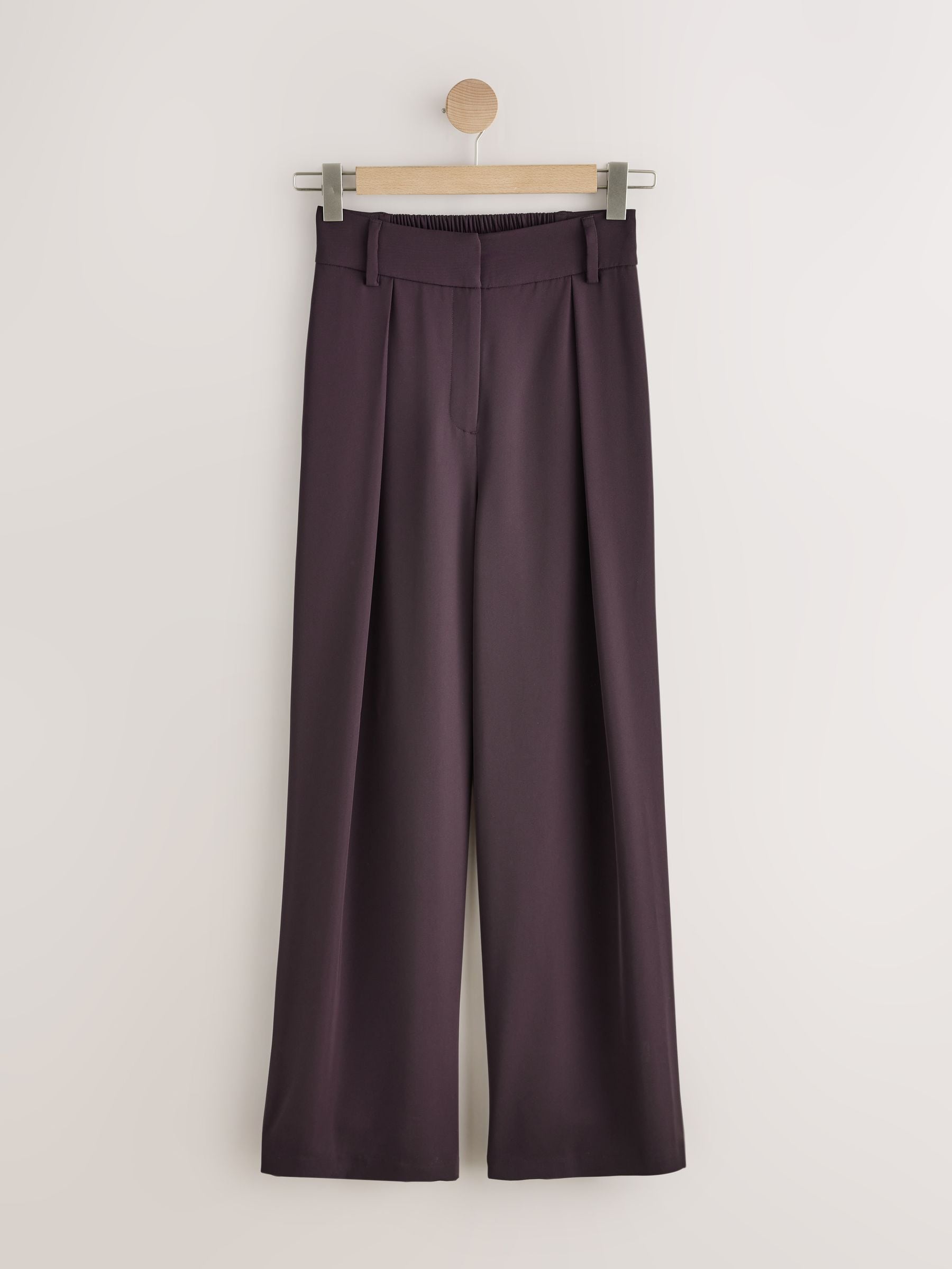 Elastic Back Wide Leg Trousers - Port - Regular - SIP Still Life