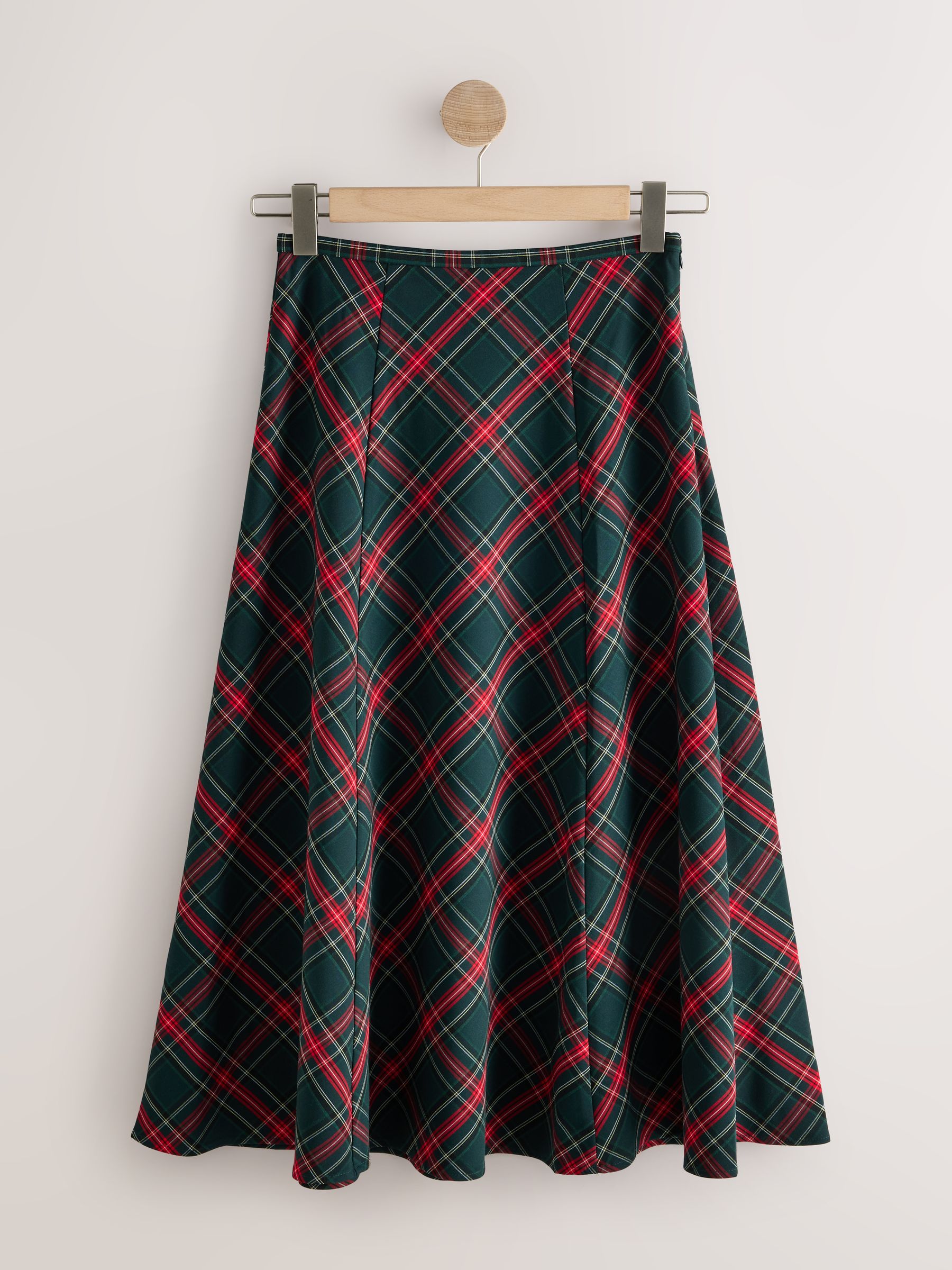Check Midi Skirt - Red/Green - Regular - SIP Still Life
