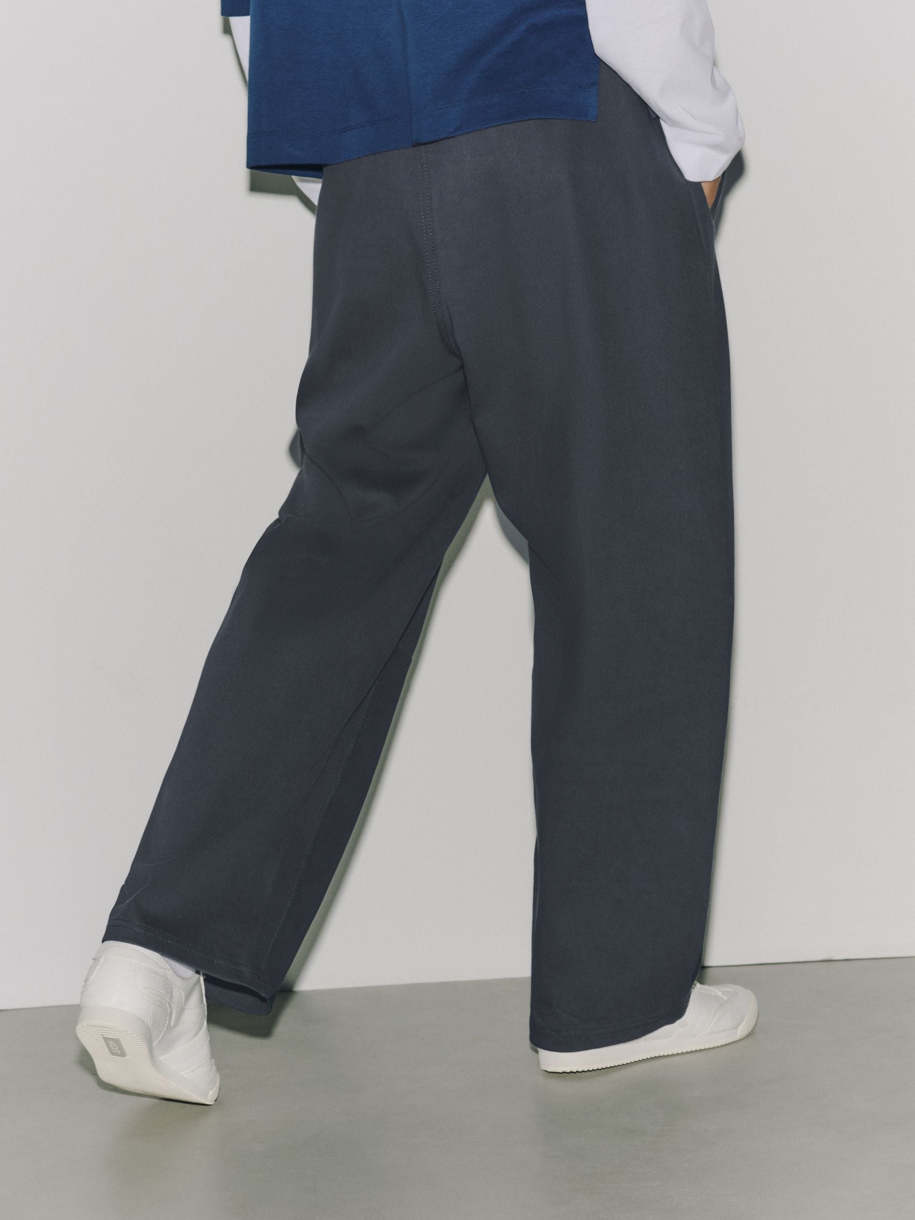 Barrel Leg Denim Jersey Trousers - Khaki Green - Regular - SIP Worn
