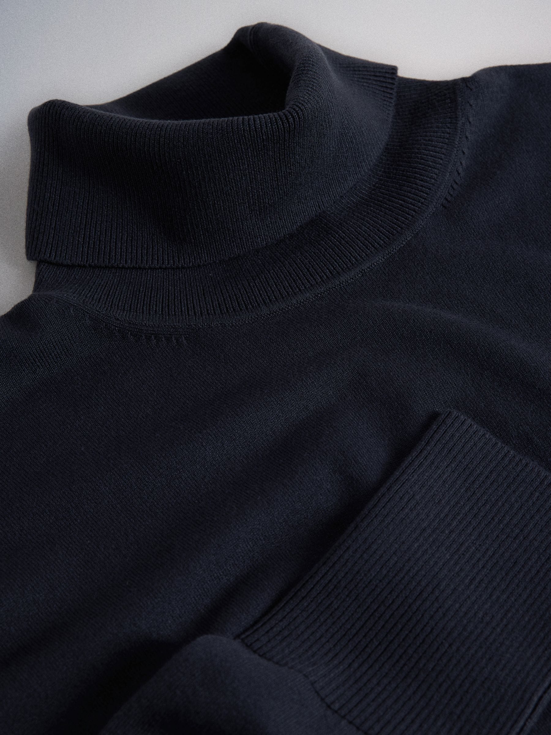 The Set 3 Pack Fine Knit Roll Neck Jumpers - Navy Blue/Charcoal Grey/Burgundy Red - Regular - SIP Still Life